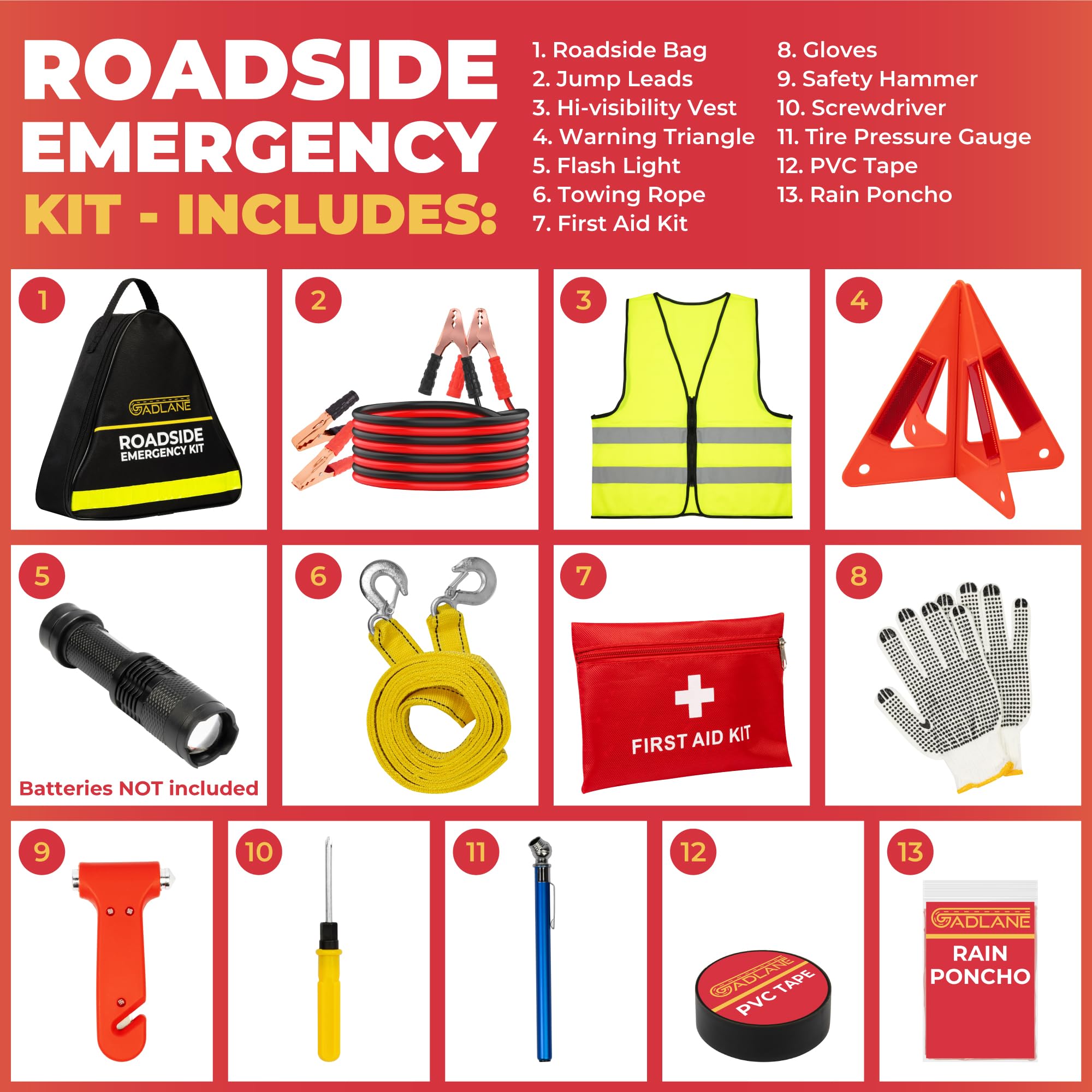 GADLANE ROADSIDE EMERGENCY KIT - LARGE