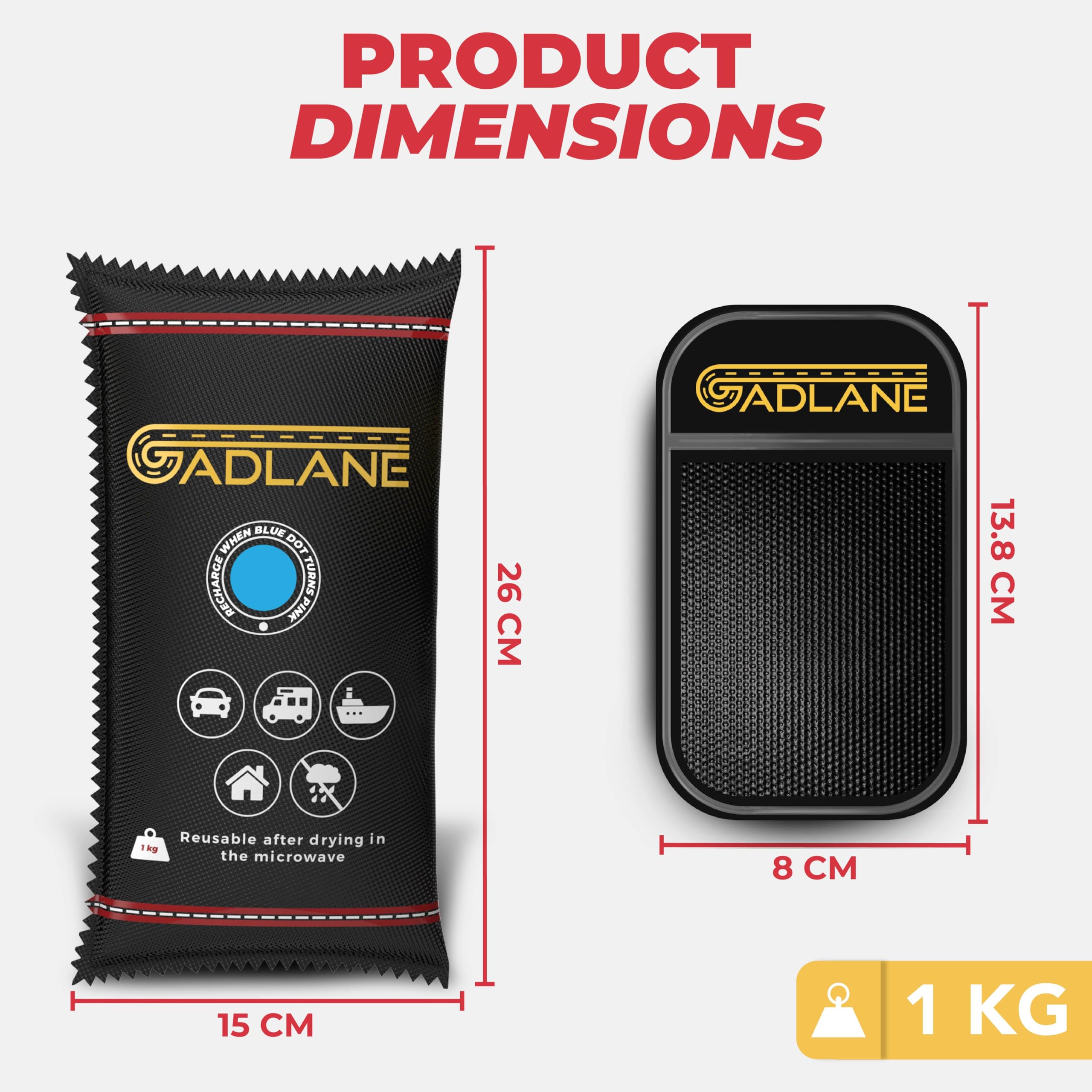 GADLANE CAR DEHUMIDIFIER 1KG +ANTI-SLIP MAT