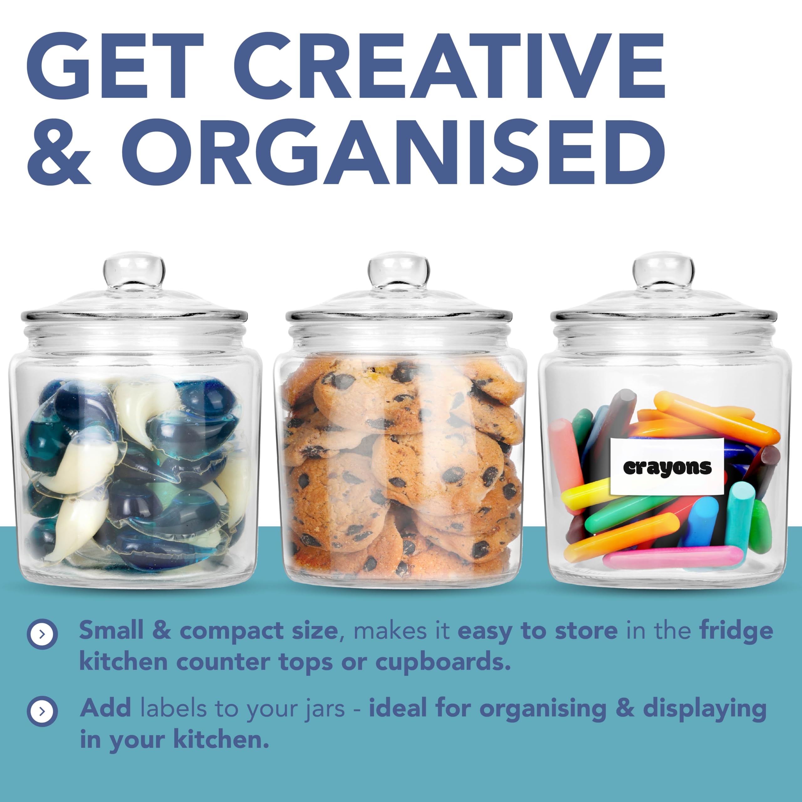 HEFTMAN STORAGE GLASS JAR 1L
