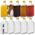 HEFTMAN GLASS FLASK BOTTLES 500ML - 10 PACK