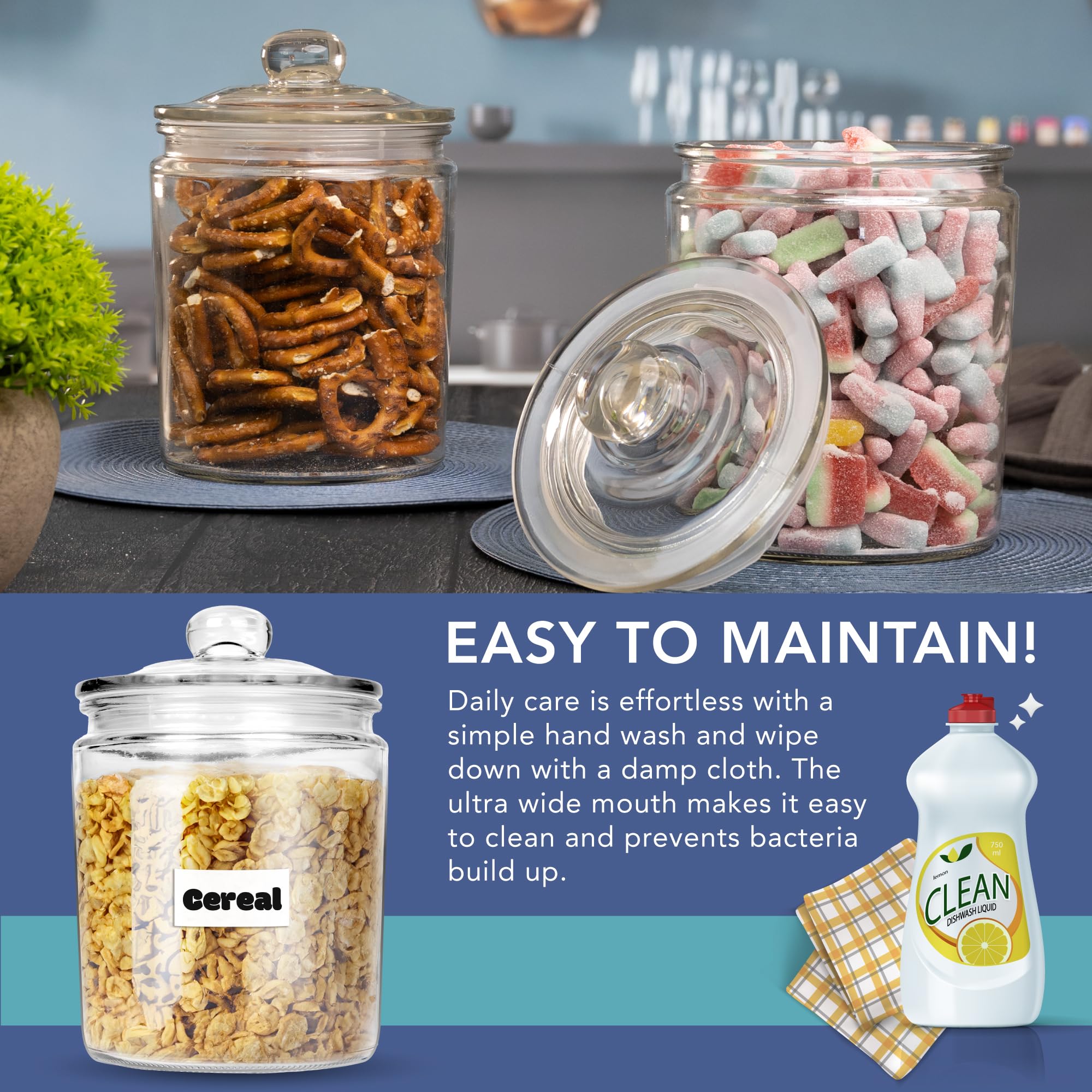 HEFTMAN STORAGE GLASS JAR 2L