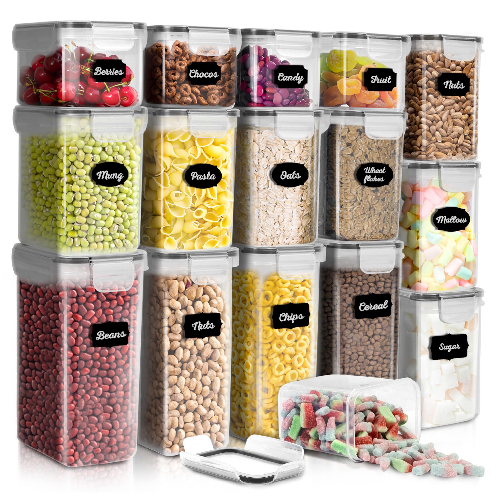 HEFTMAN PLASTIC STORAGE CONTAINERS SET OF 16