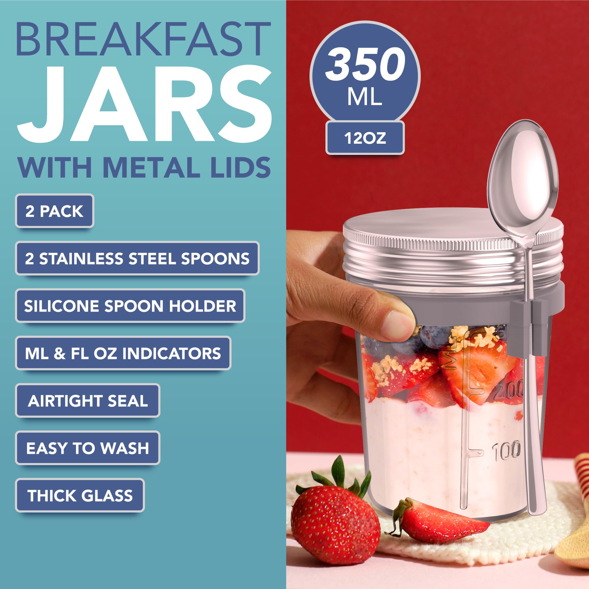 HEFTMAN BREAKFAST JARS (350ML) - 2 PACK