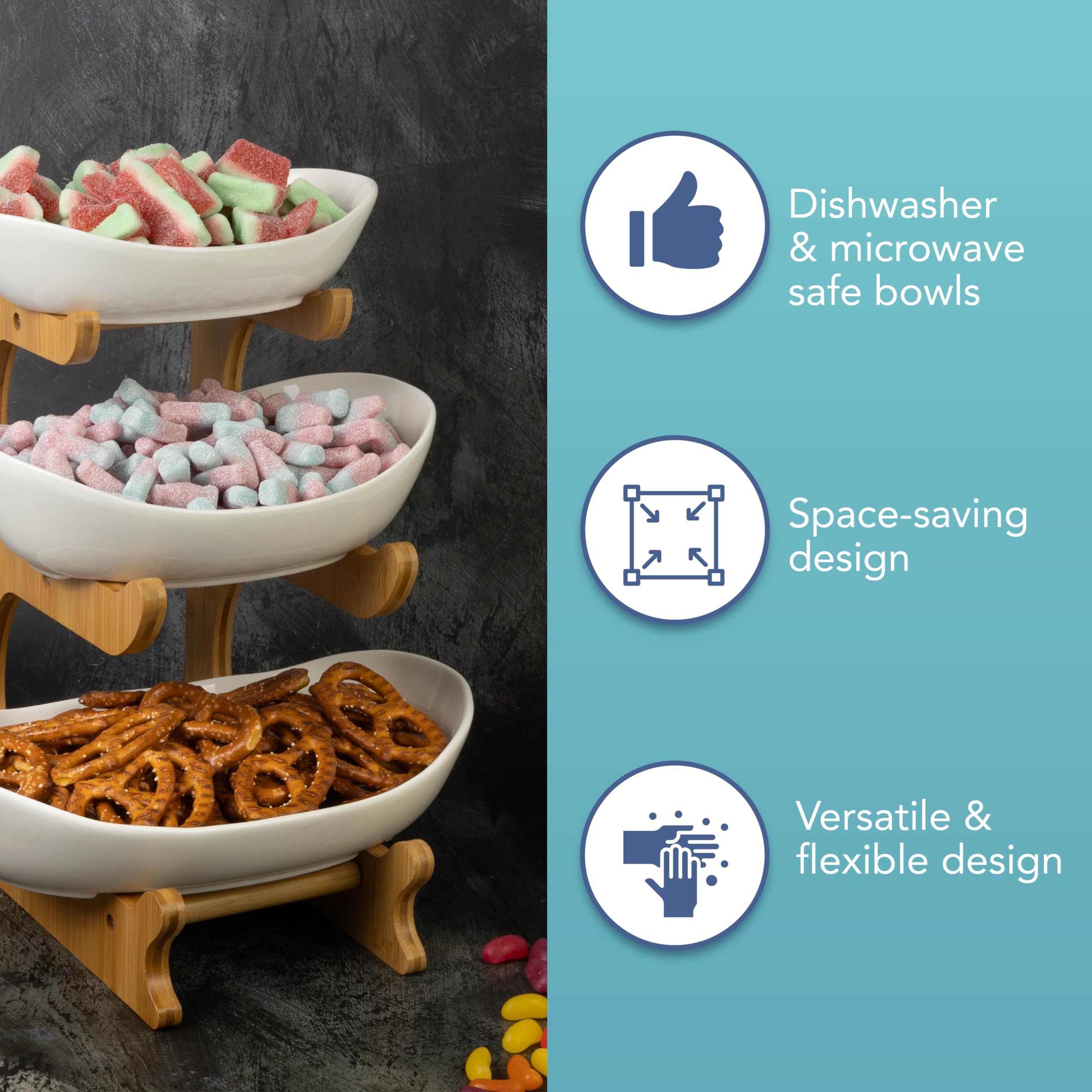 HEFTMAN 3 TIER OVAL BOWL STAND