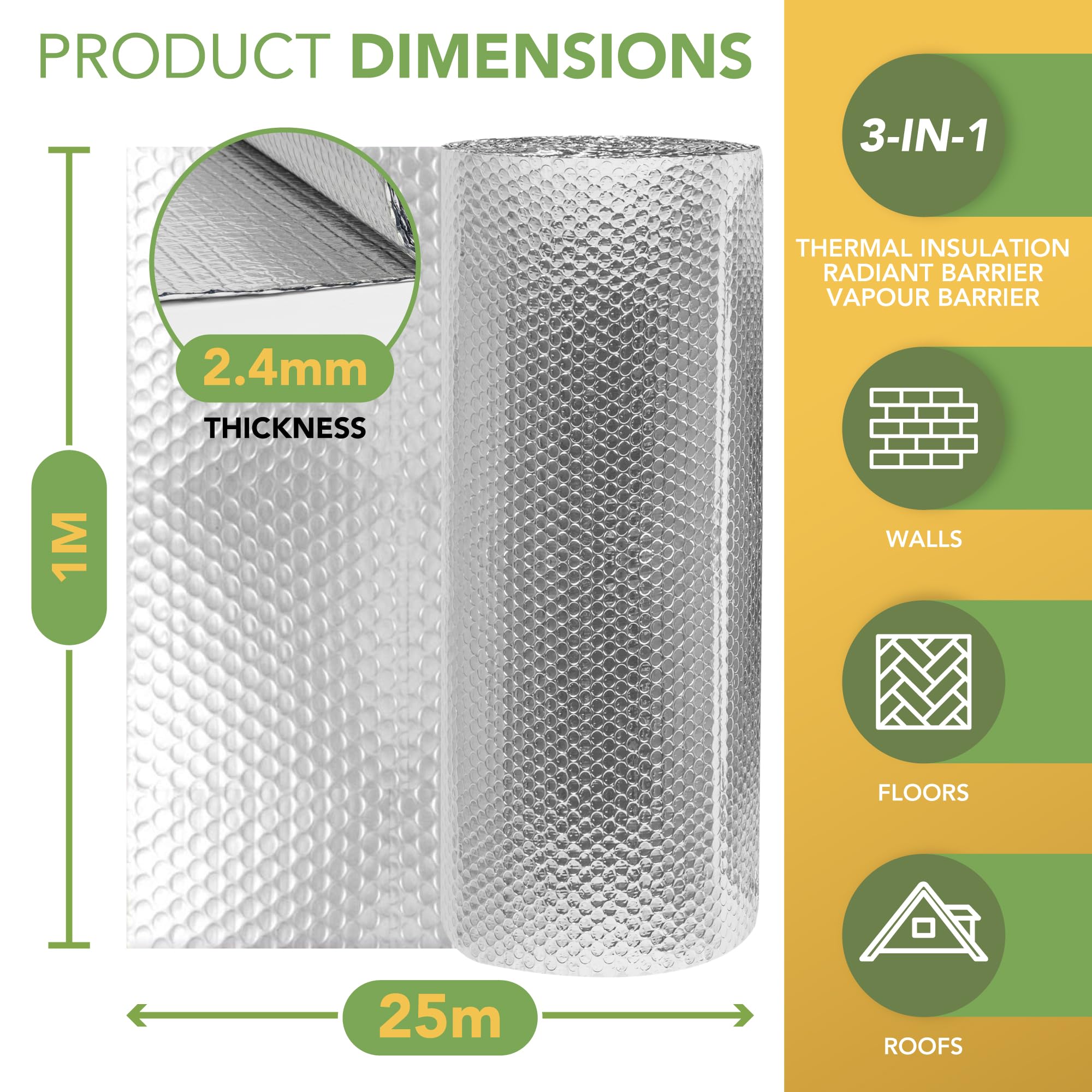 BLOSTM MULTI-PURPOSE FOIL INSULATION ROLL 1M X 25M