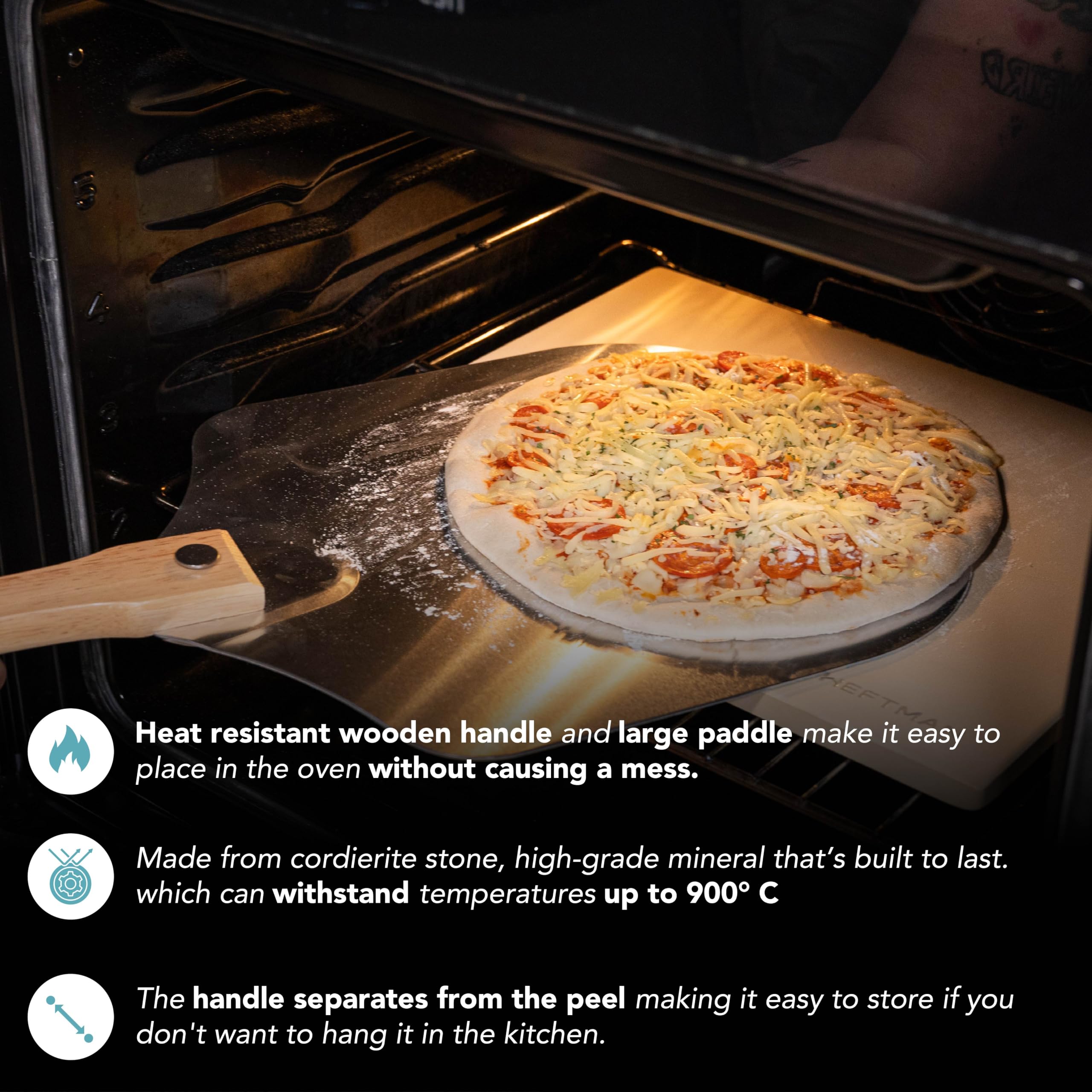 HEFTMAN PIZZA STONE & PEEL SET