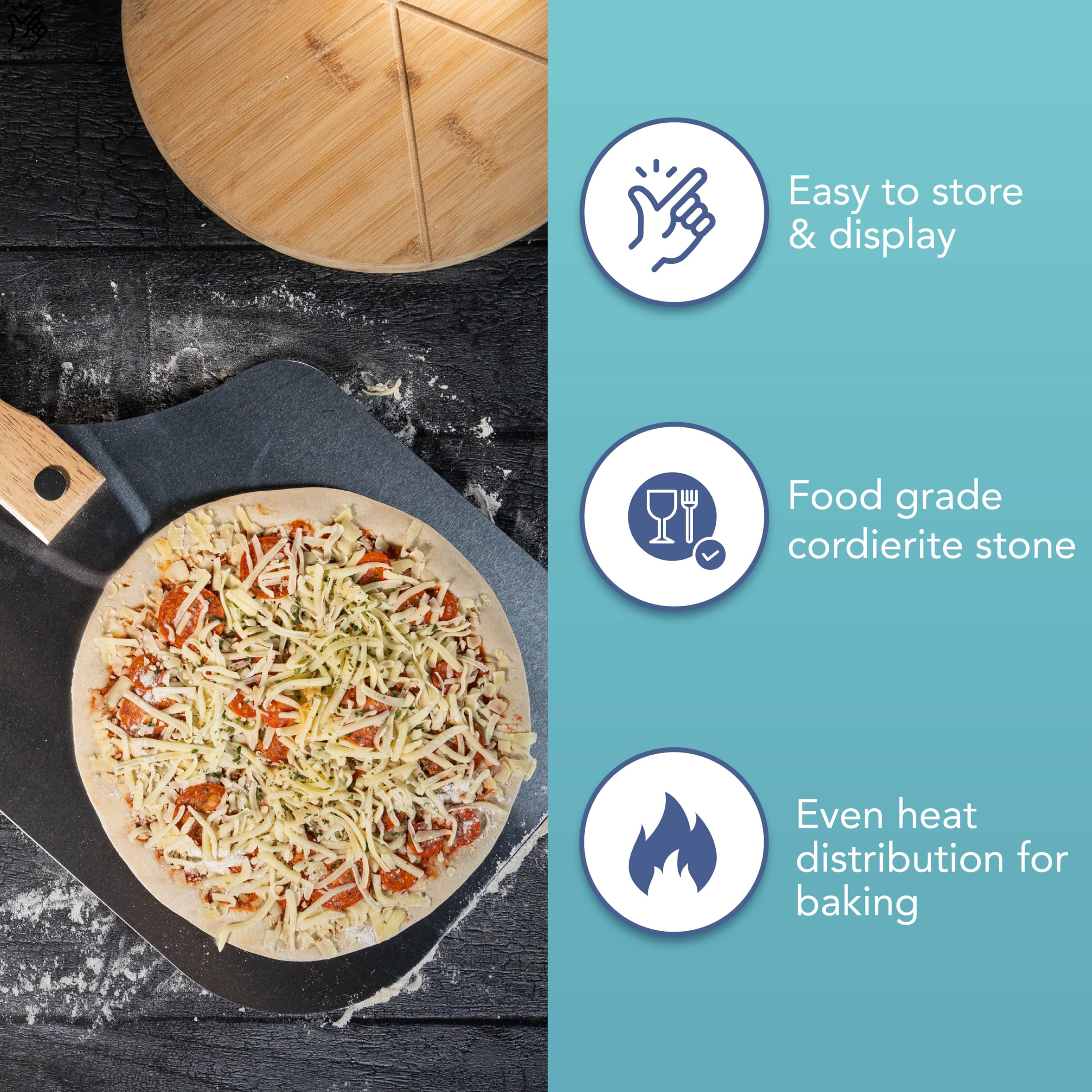 HEFTMAN PIZZA STONE & PEEL SET