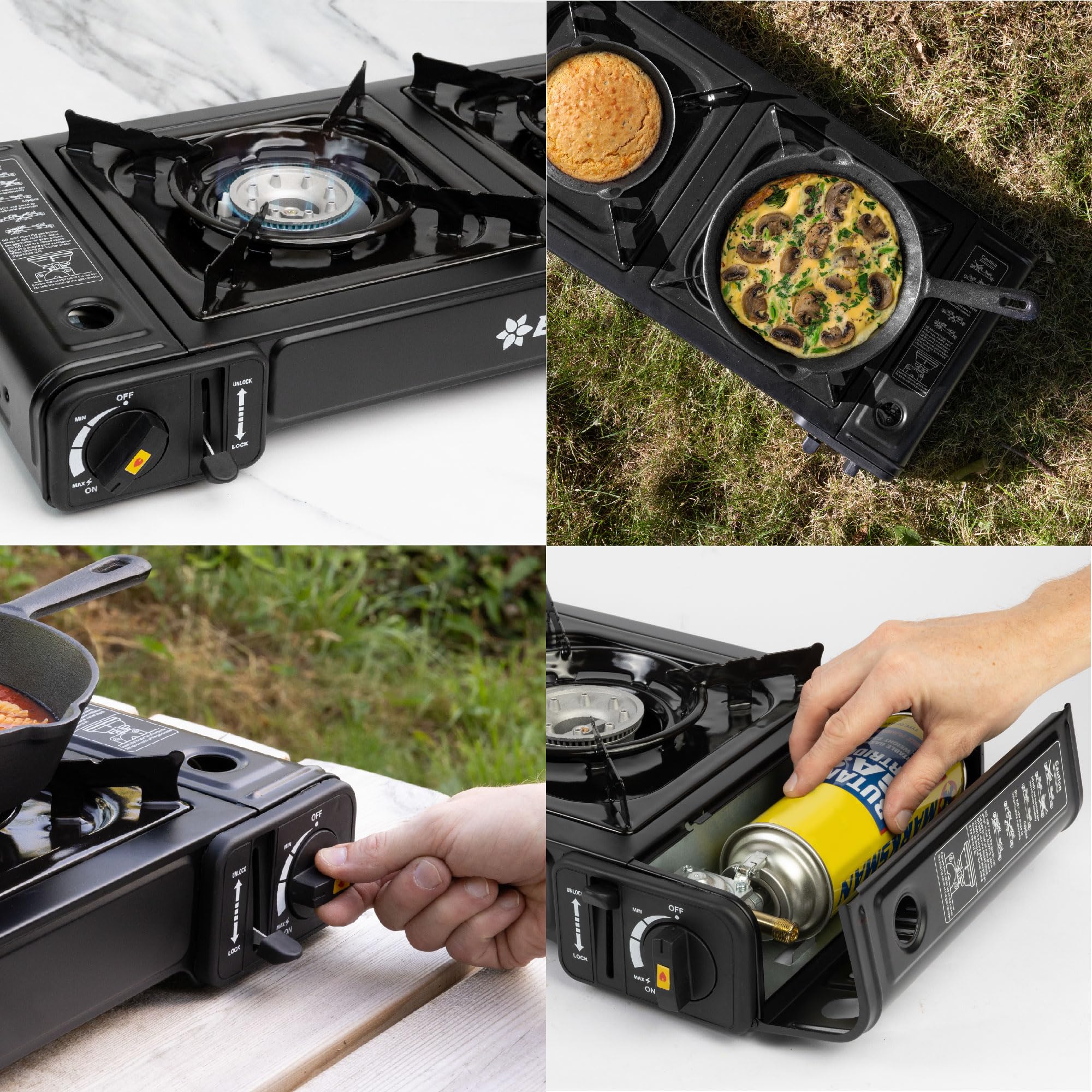 BLOSTM PORTABLE CAMPING GAS STOVE - DOUBLE