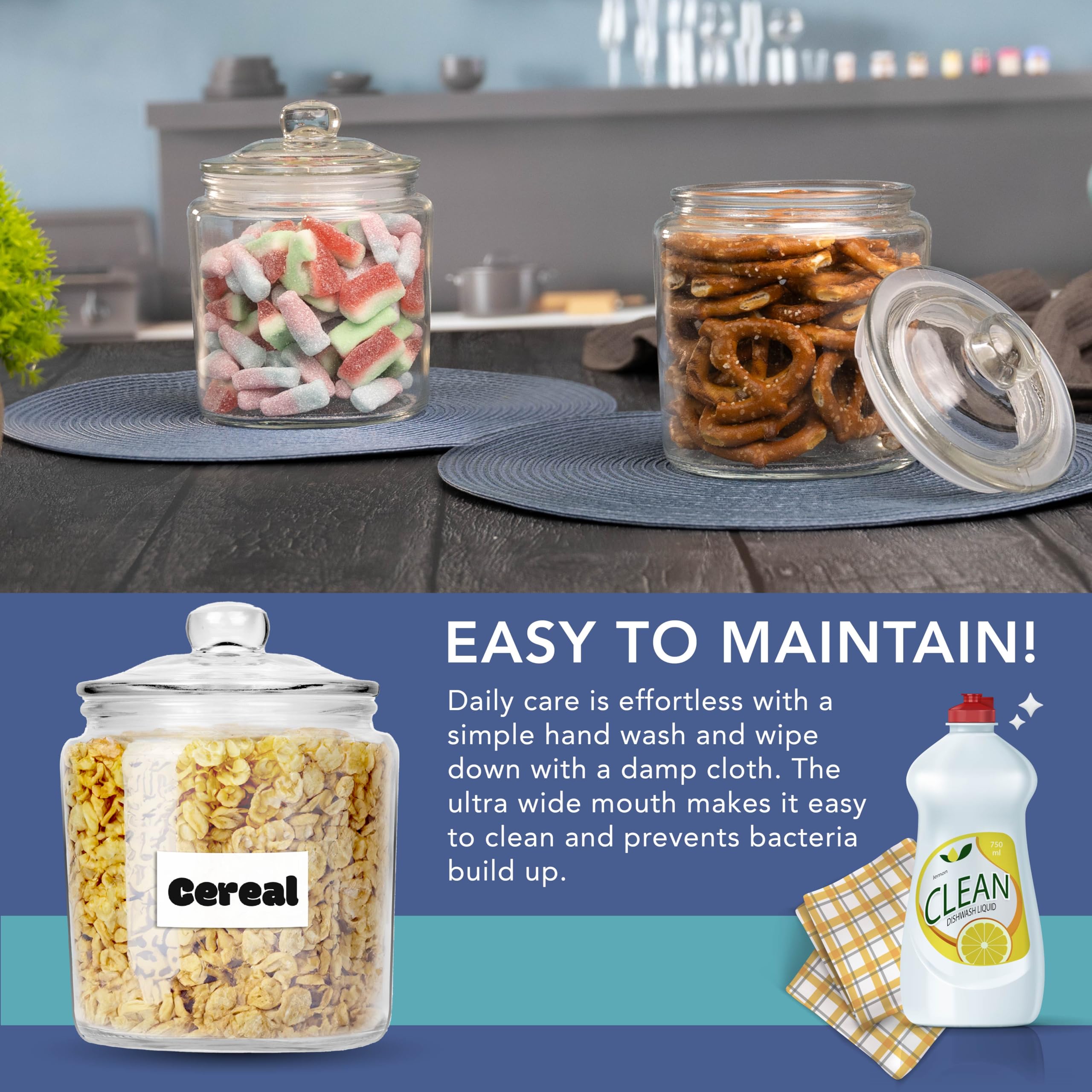 HEFTMAN STORAGE GLASS JAR 1L
