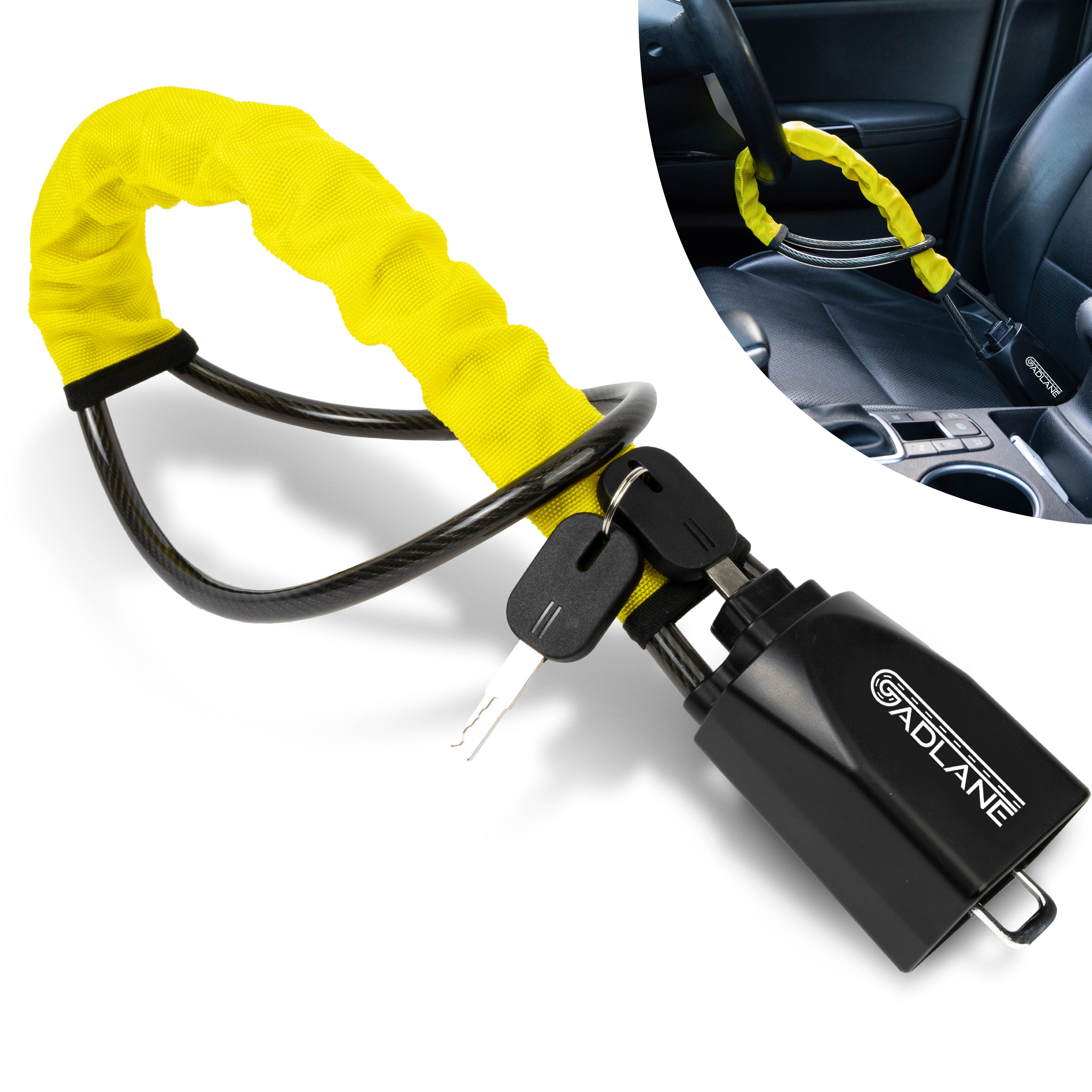 GADLANE STEERING WHEEL TO SEAT BELT LOCK - YELLOW