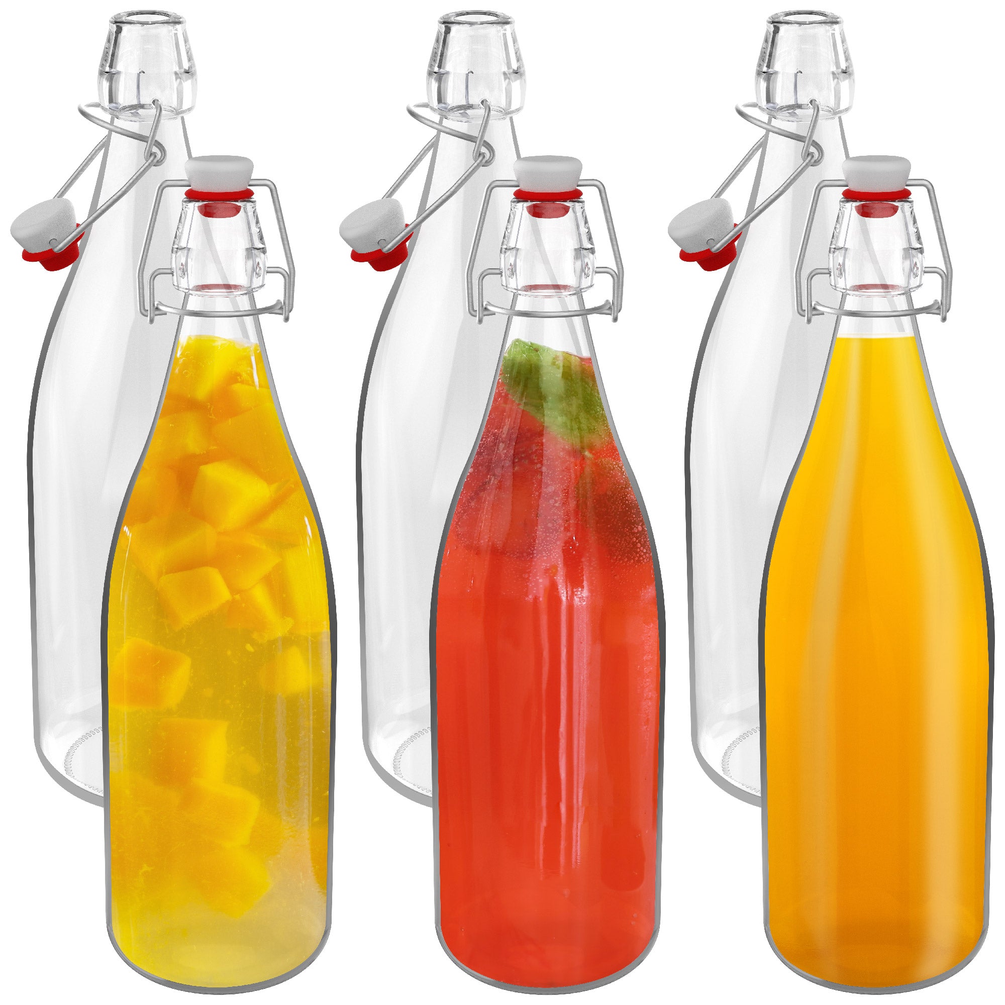HEFTMAN CLIP TOP BOTTLES 1 LITRE - 6 PACK