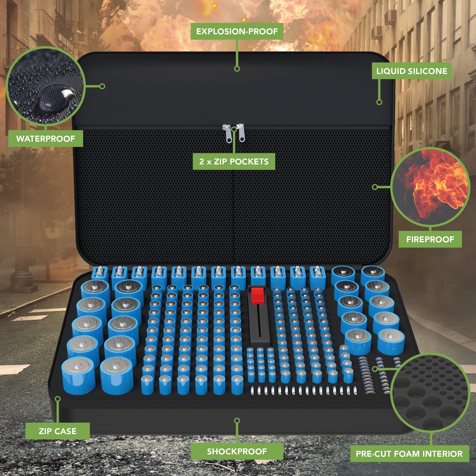 BLOSTM BATTERY ORGANIZER STORAGE CASE