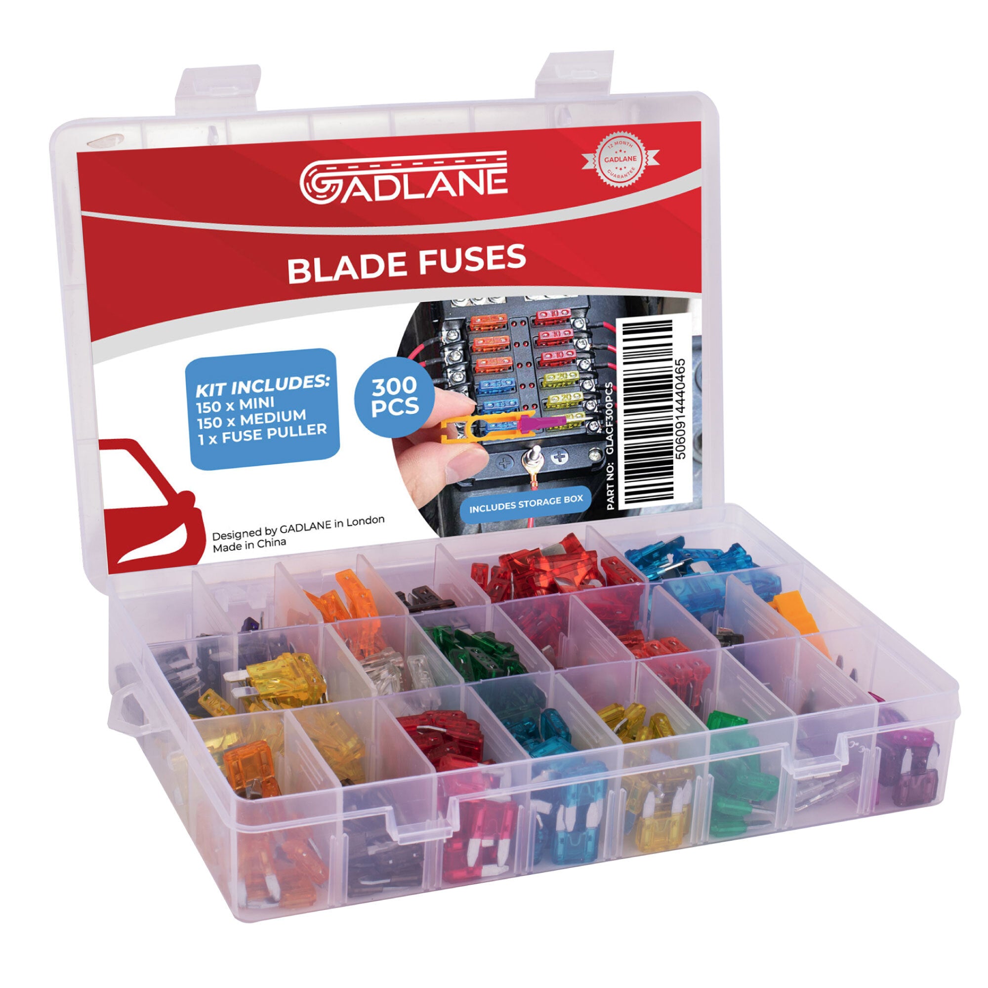 GADLANE ASSORTED CAR FUSE 300 PCS