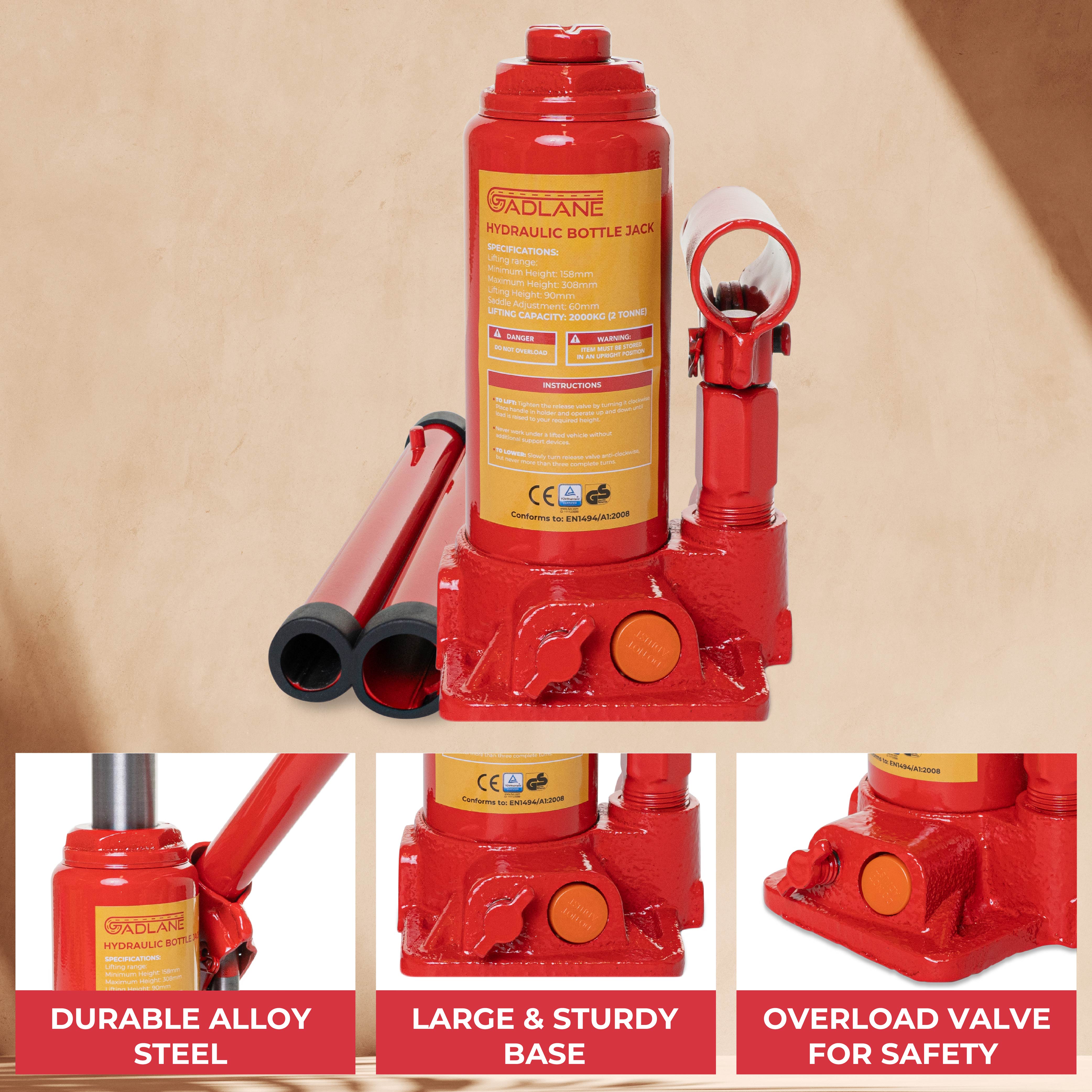 GADLANE HYDRAULIC BOTTLE JACK - 2 TONNE