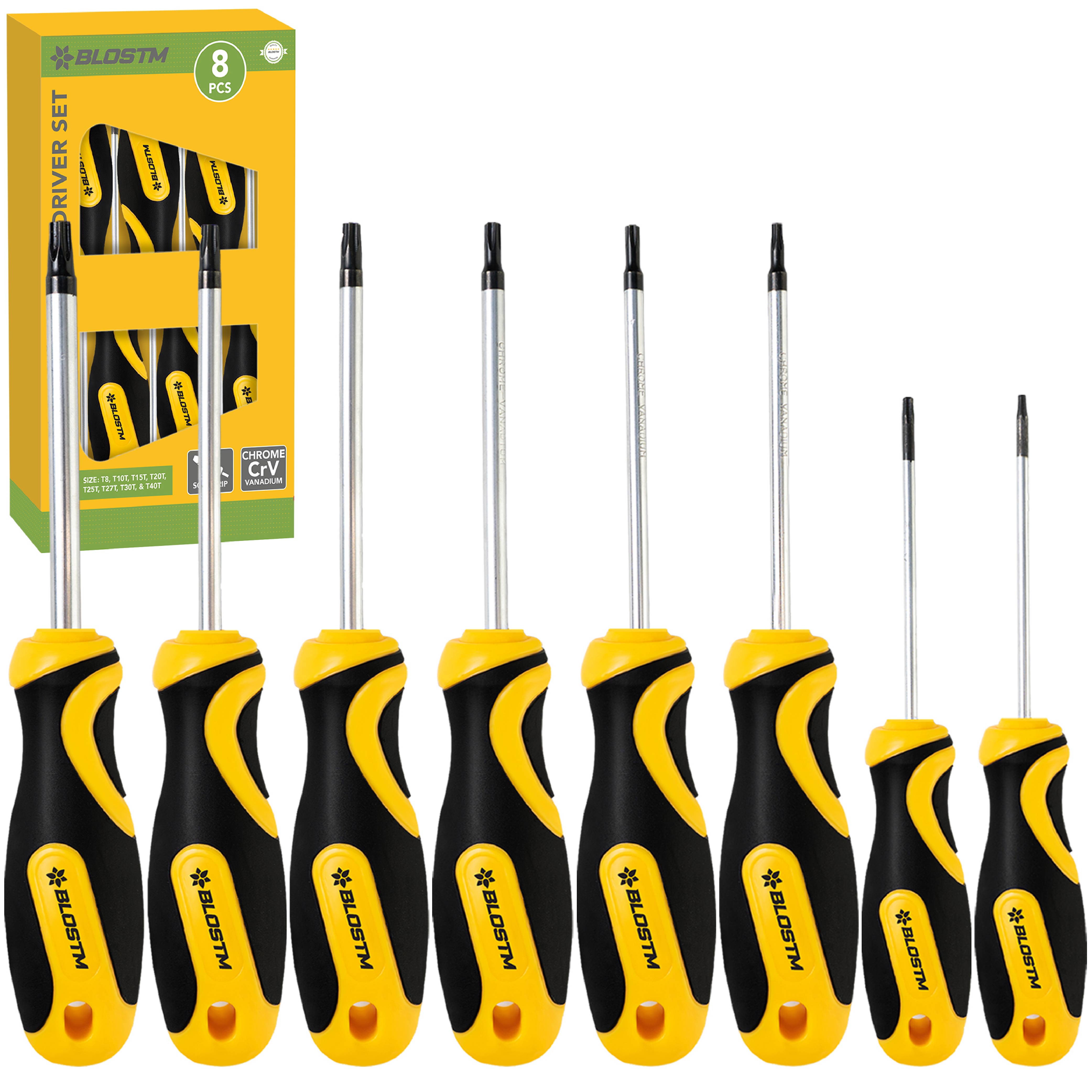 BLOSTM STAR SECURITY SCREWDRIVER SET 8 PIECE