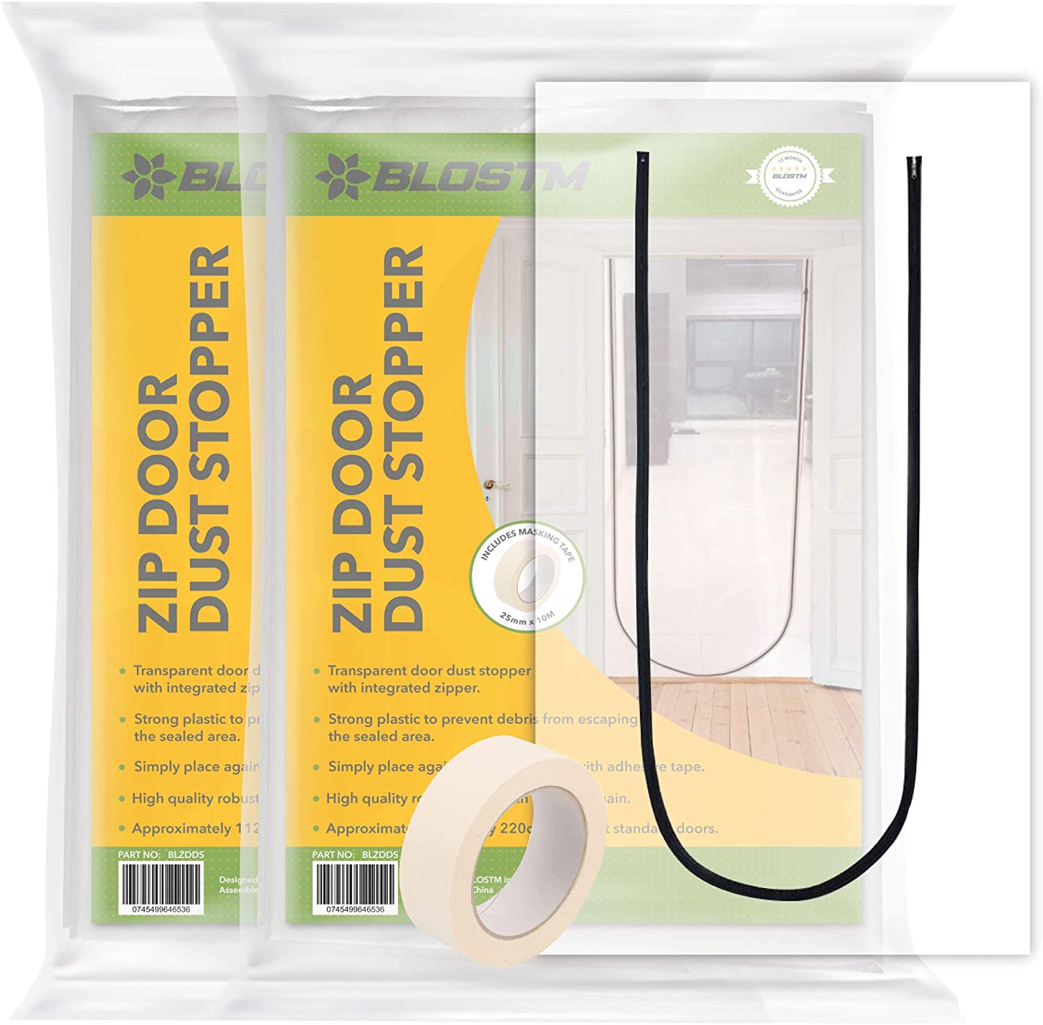 BLOSTM ZIP DOOR DUST STOPPER	- 2 PACK