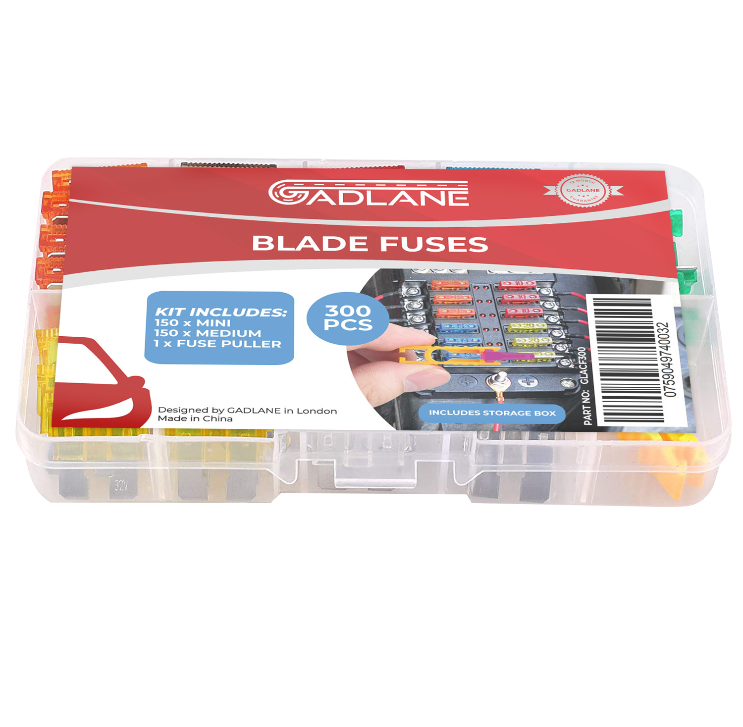 GADLANE ASSORTED CAR FUSE 300 PCS