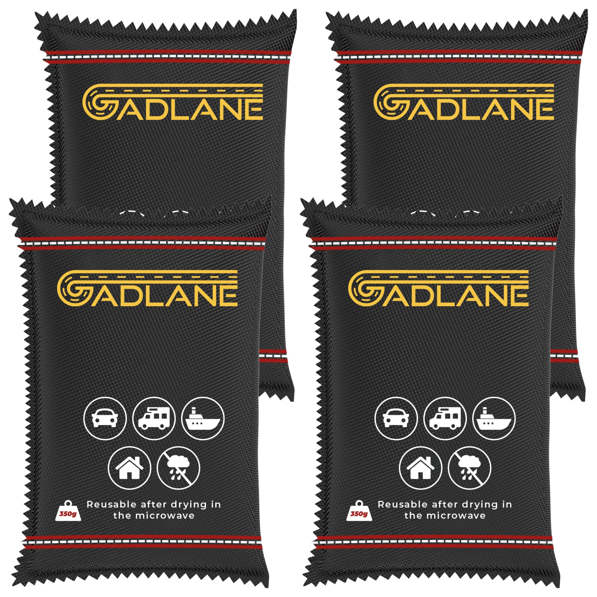 GADLANE REUSABLE CAR DEHUMIDIFIER 350G (4 PACK)