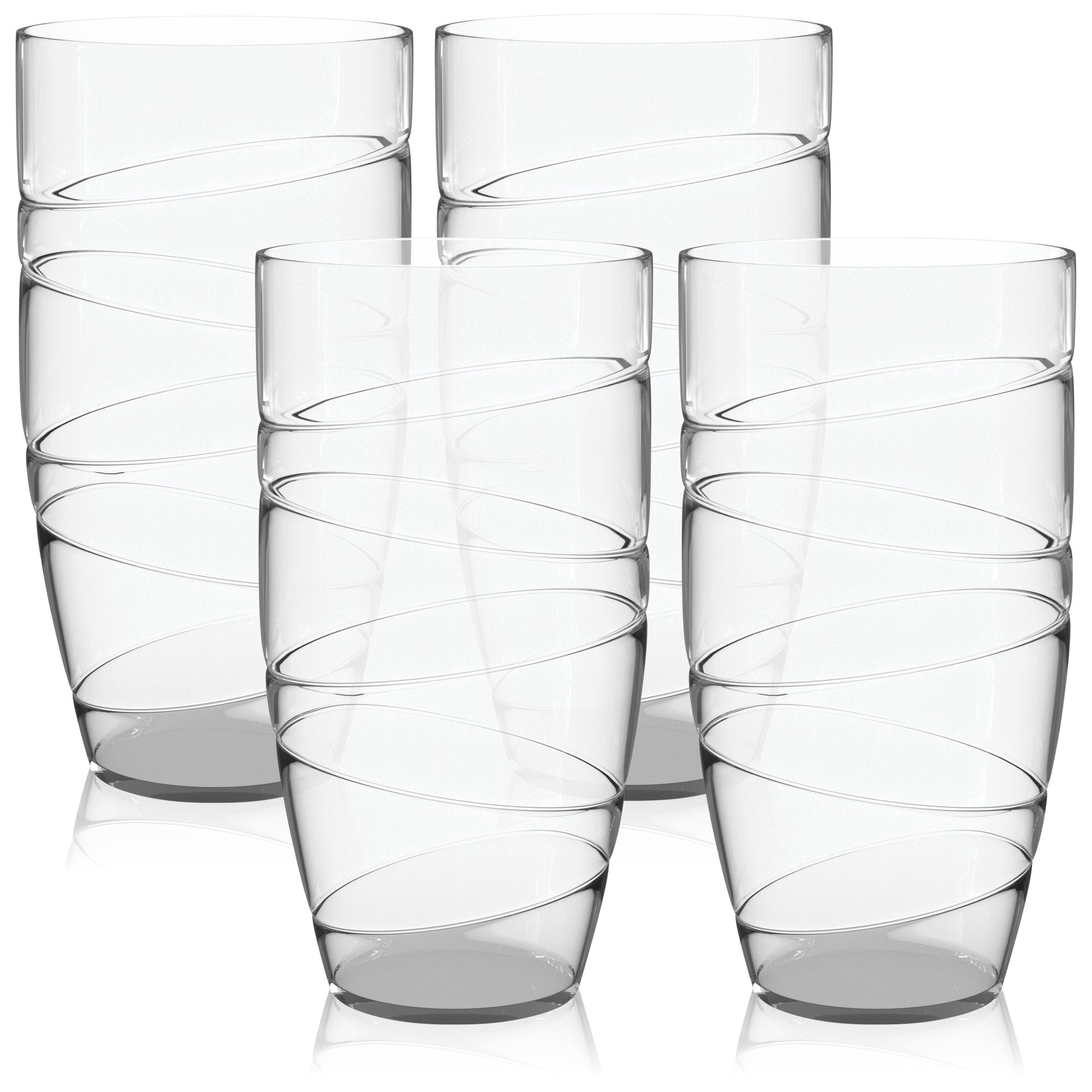 HEFTMAN CLEAR SWIRL ACRYLIC TUMBLERS - SET OF 4