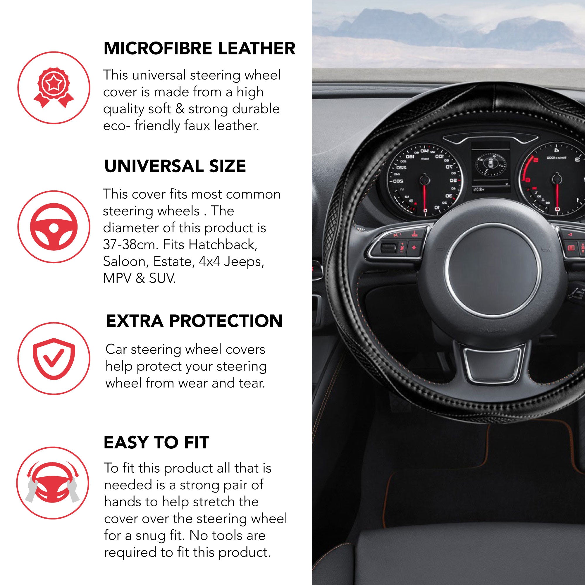 GADLANE MICROFIBER STEERING WHEEL COVER