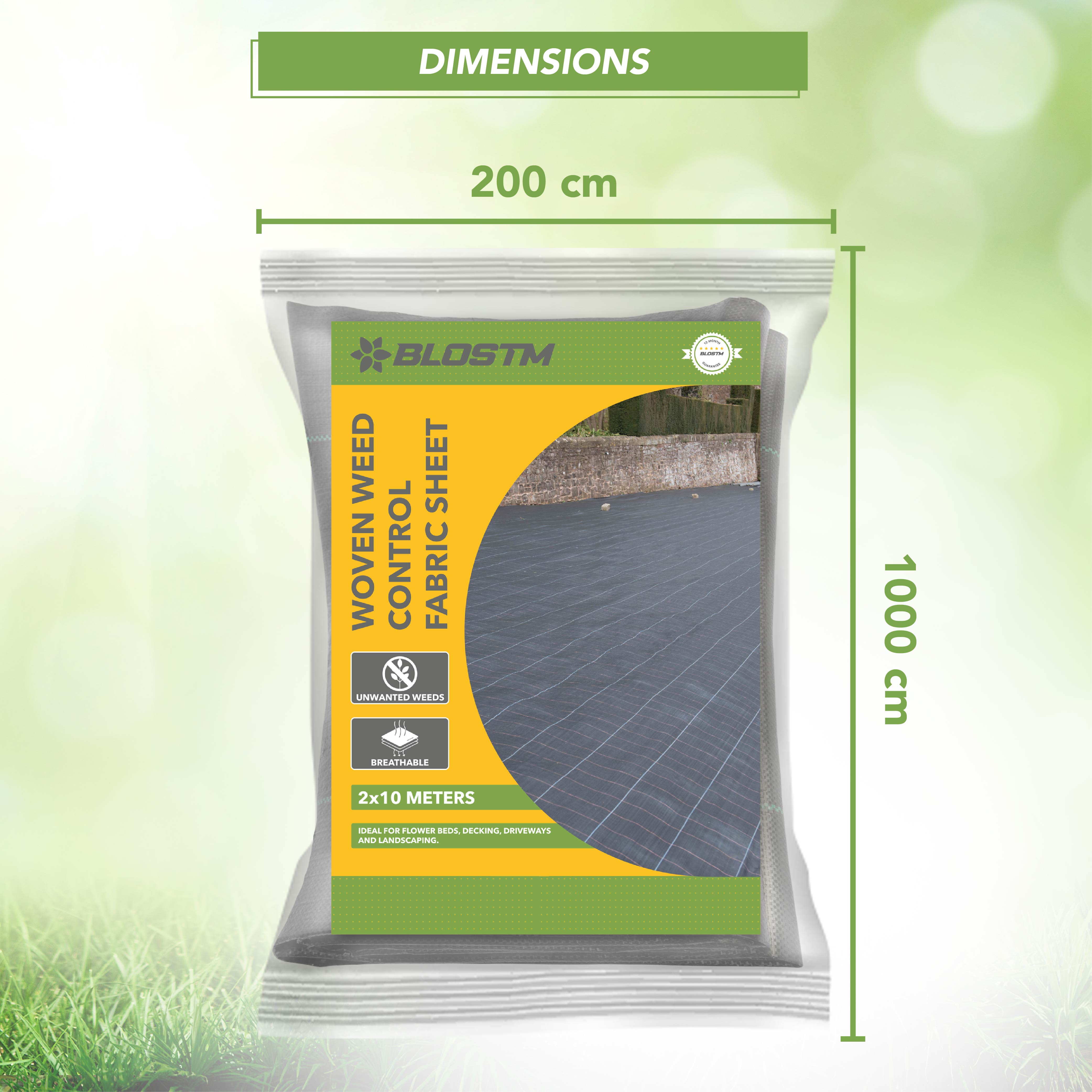BLOSTM WOVEN WEED CONTROL FABRIC SHEET - 2M X 10M
