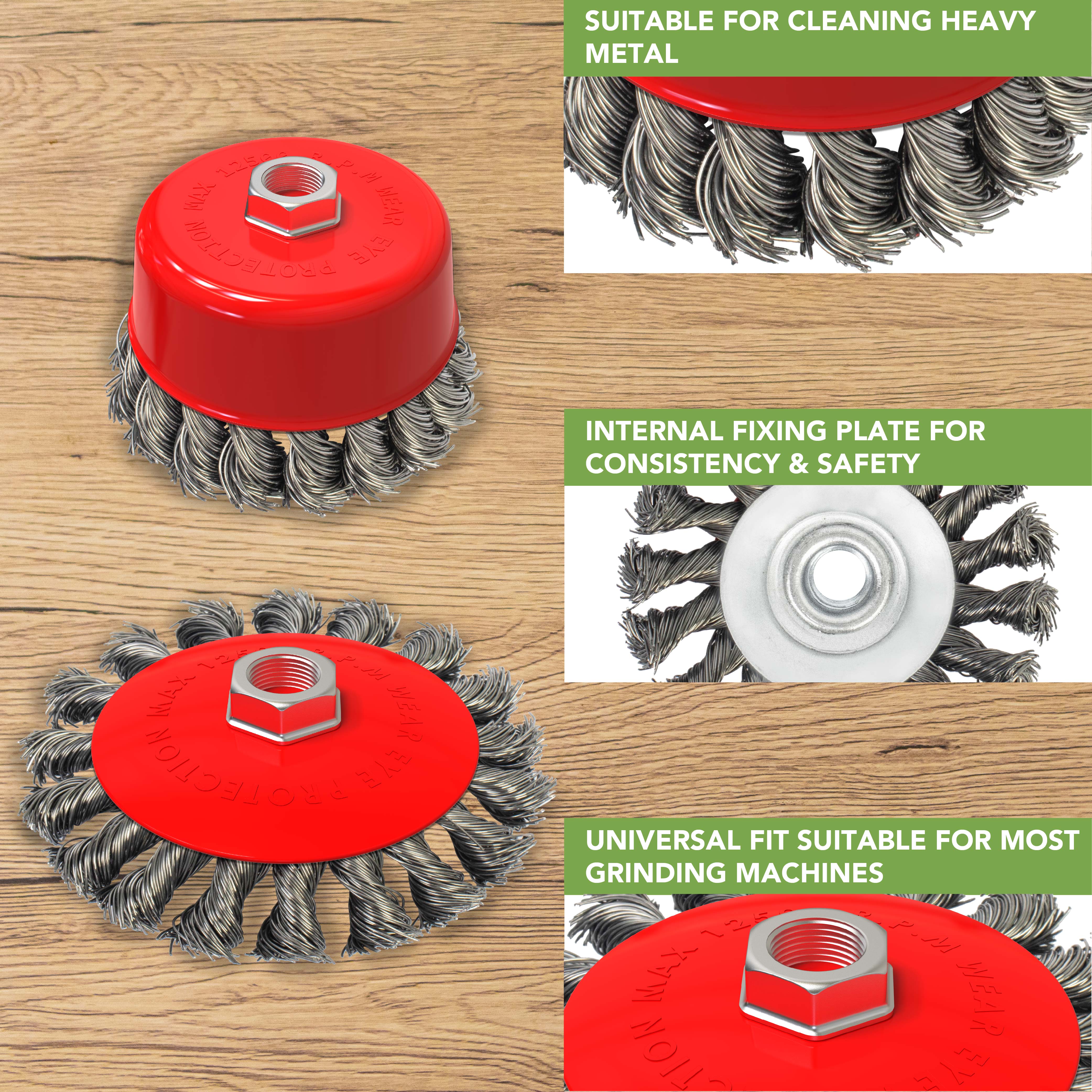 BLOSTM TWIST KNOT WIRE BRUSH SET 4PCS