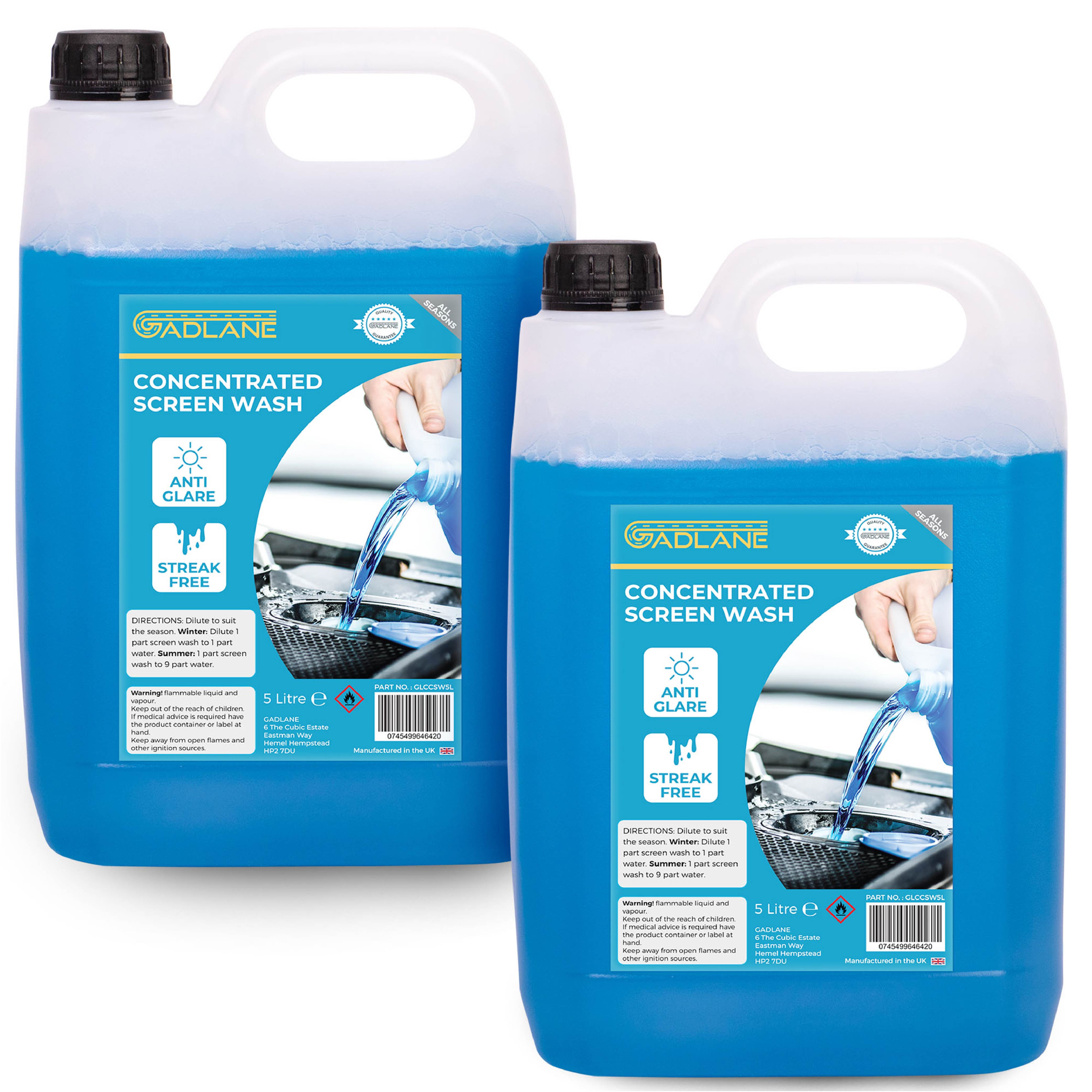 GADLANE CONCENTRATED SCREEN WASH - 5 LITRE - 2 PACK