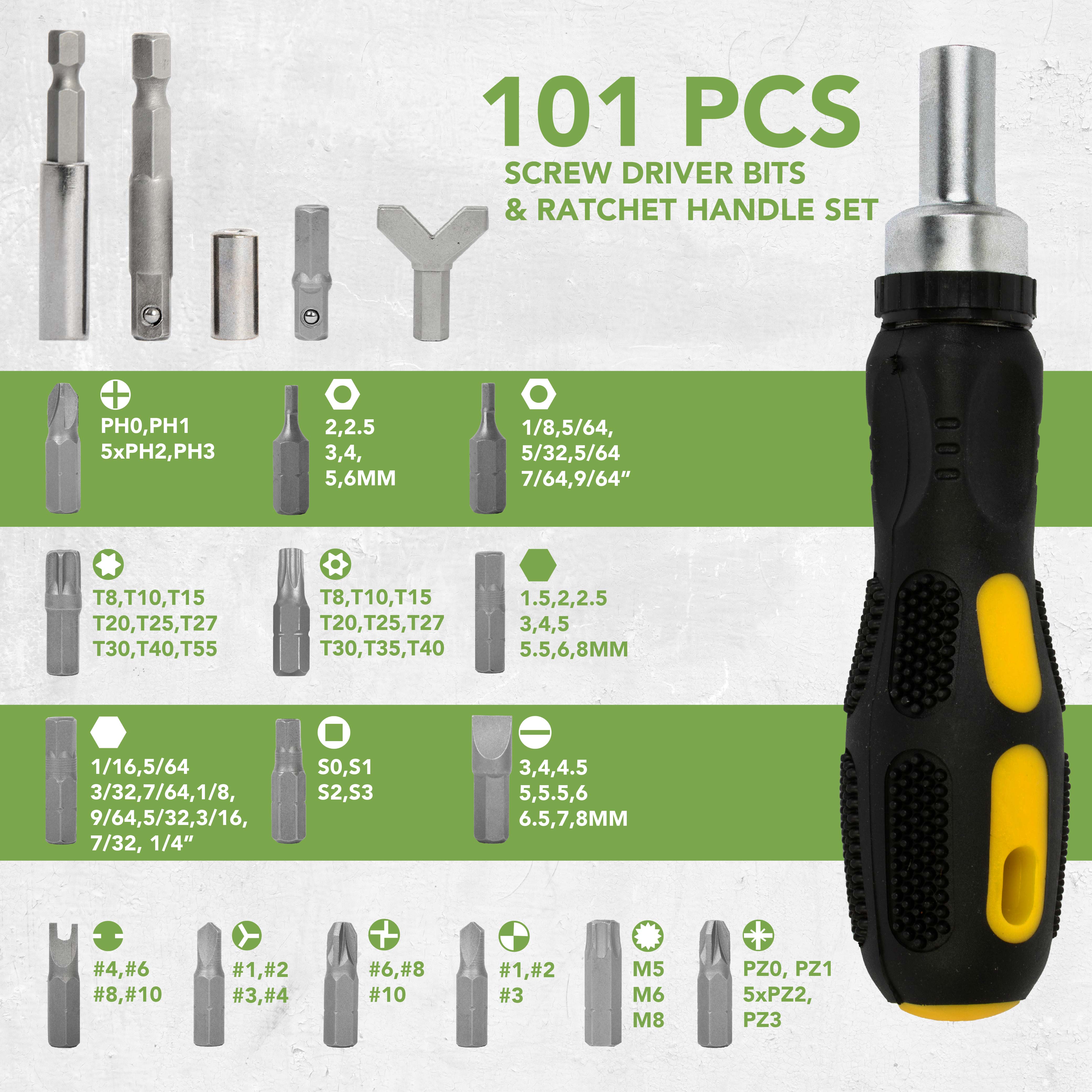 BLOSTM SCREW DRIVER RATCHET SET 101 PIECE