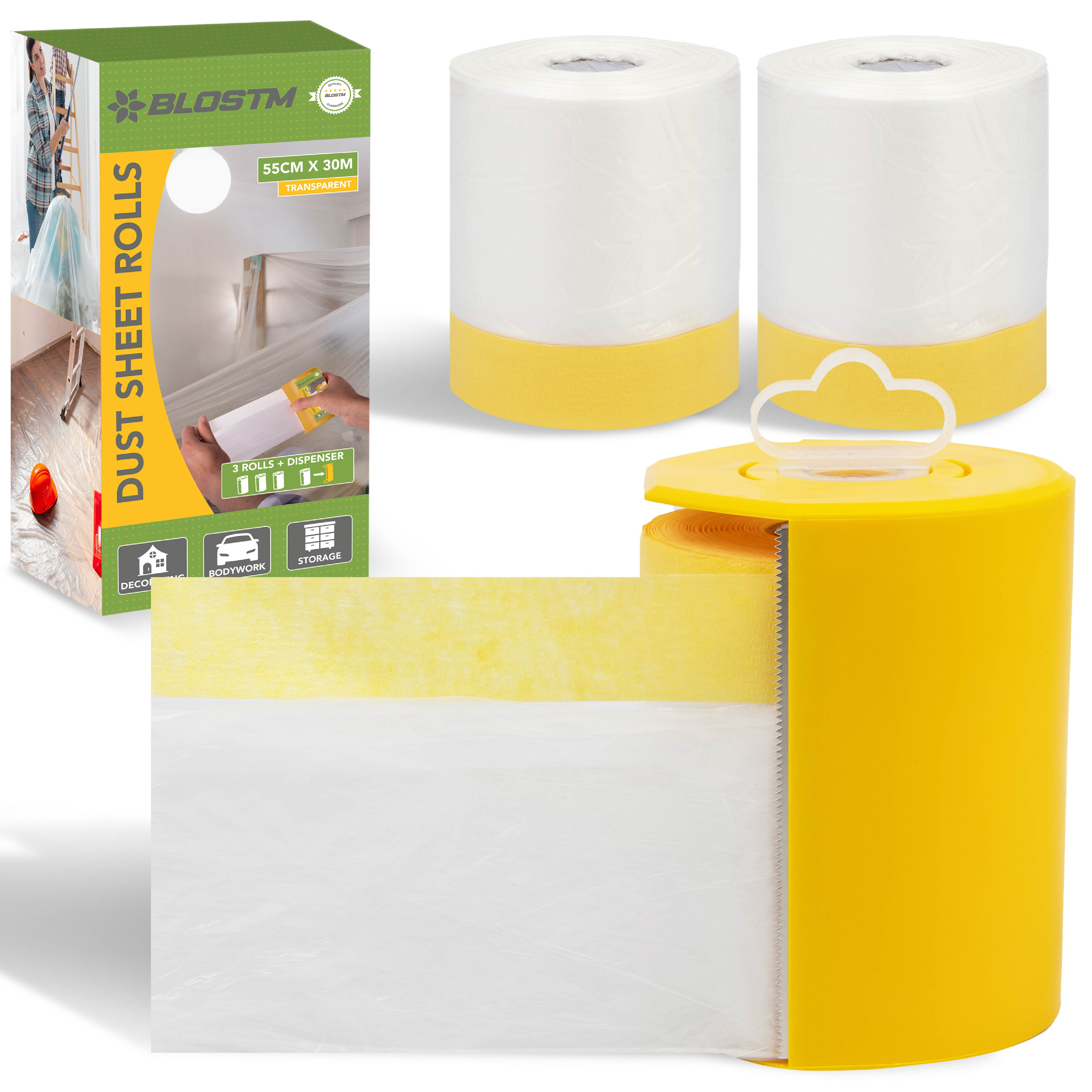 BLOSTM DUST SHEET ROLLS - 3 PACK