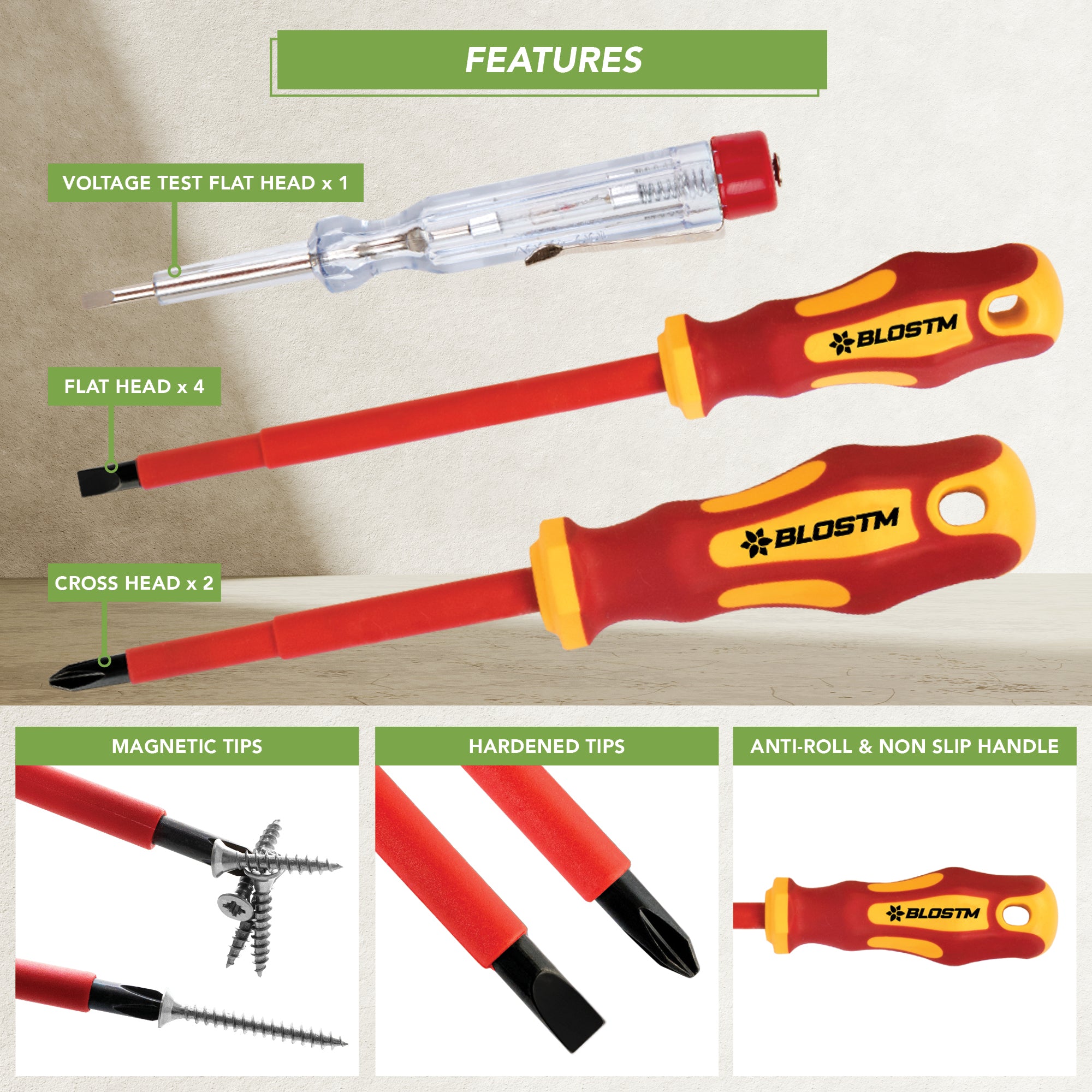BLOSTM INSULATED SCREWDRIVER SET