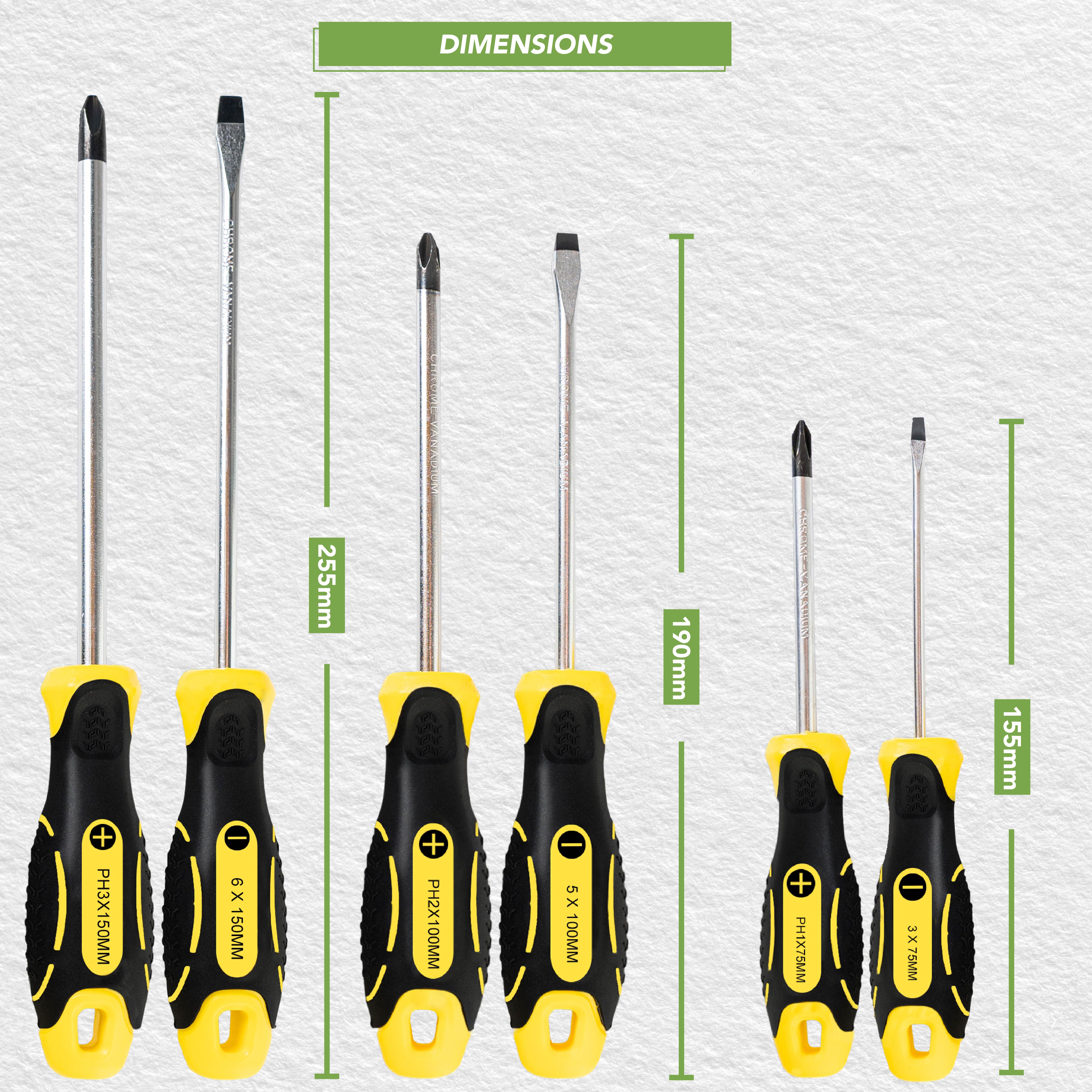 BLOSTM SCREWDRIVER SET - 6 PIECES