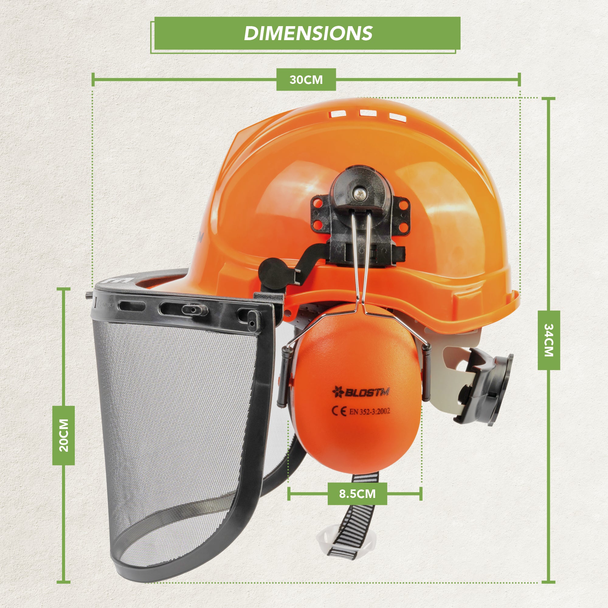 BLOSTM CHAINSAW SAFETY HELMET