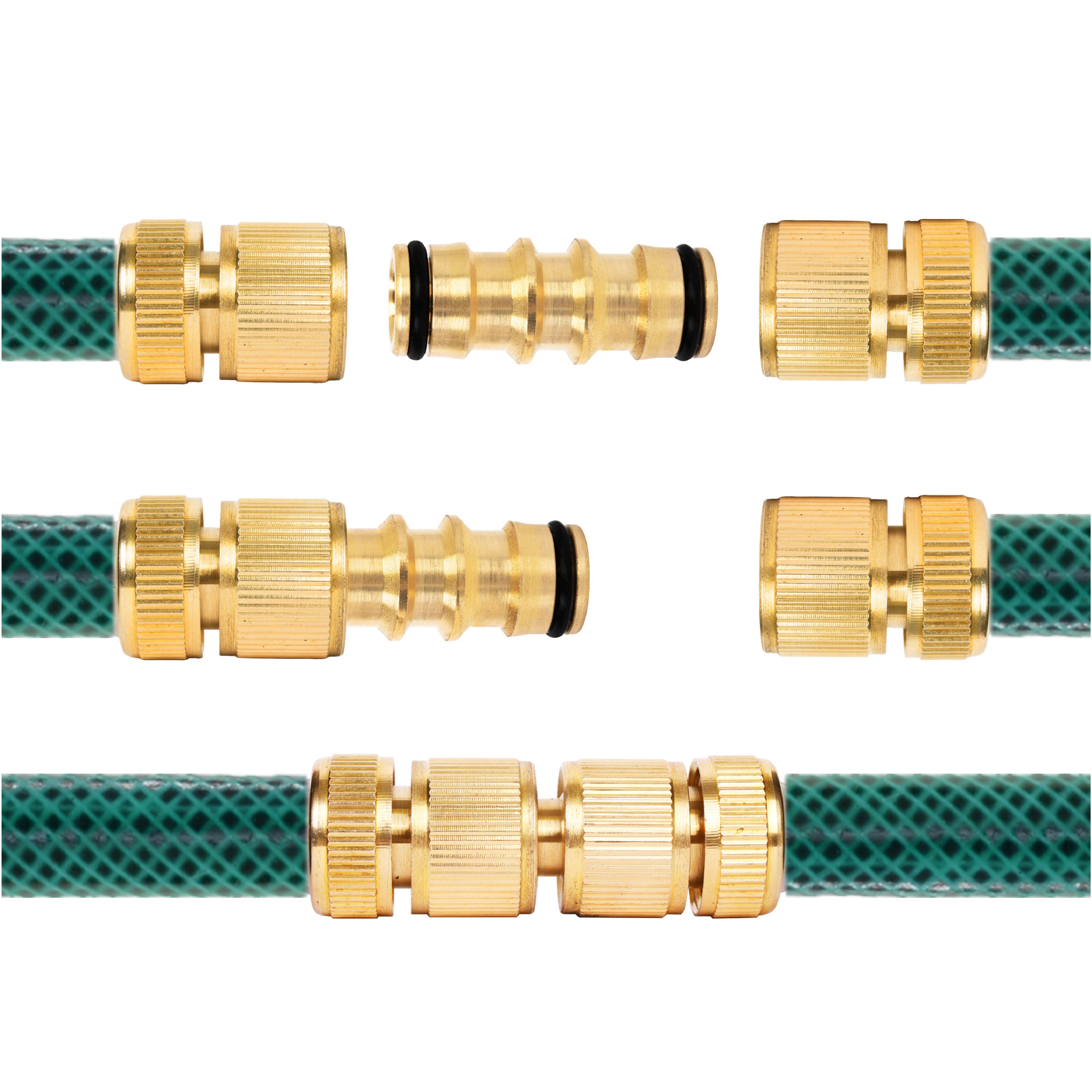 BLOSTM BRASS GARDEN HOSE CONNECTORS 6 PACK
