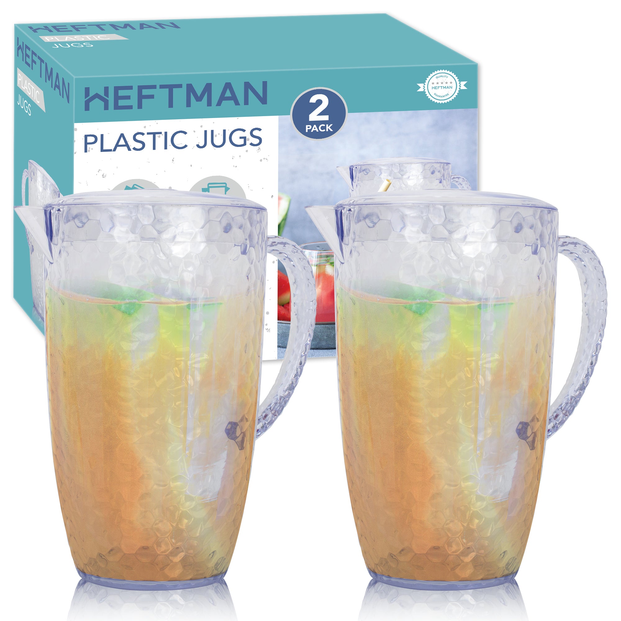 HEFTMAN PLASTIC JUGS - 2 LITRE - PACK OF 2