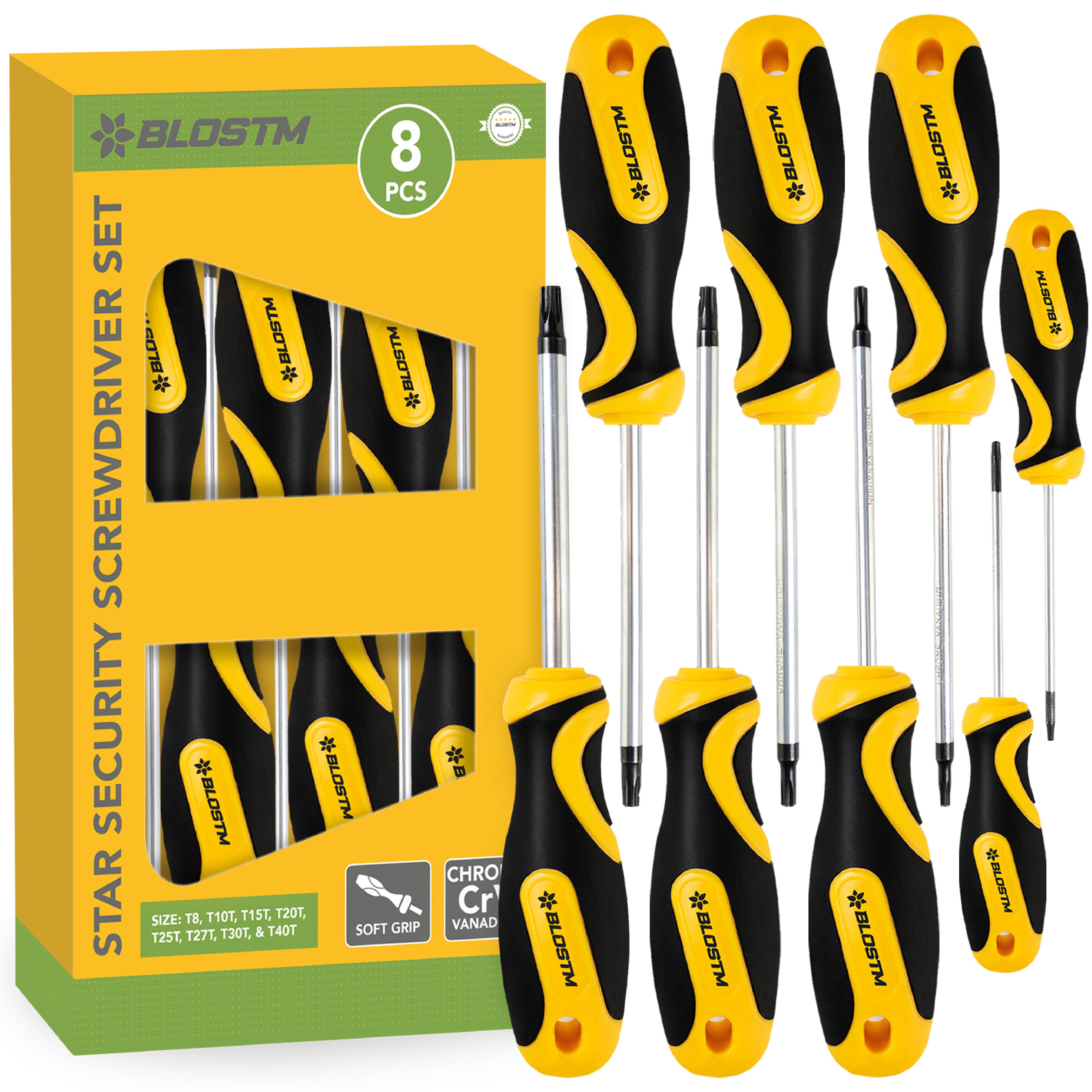 BLOSTM STAR SECURITY SCREWDRIVER SET 8 PIECE
