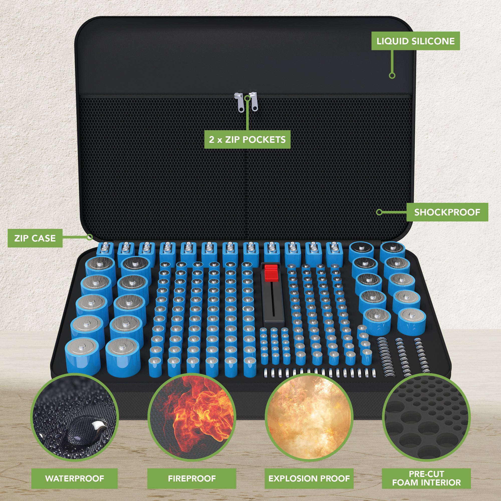 BLOSTM BATTERY ORGANIZER STORAGE CASE