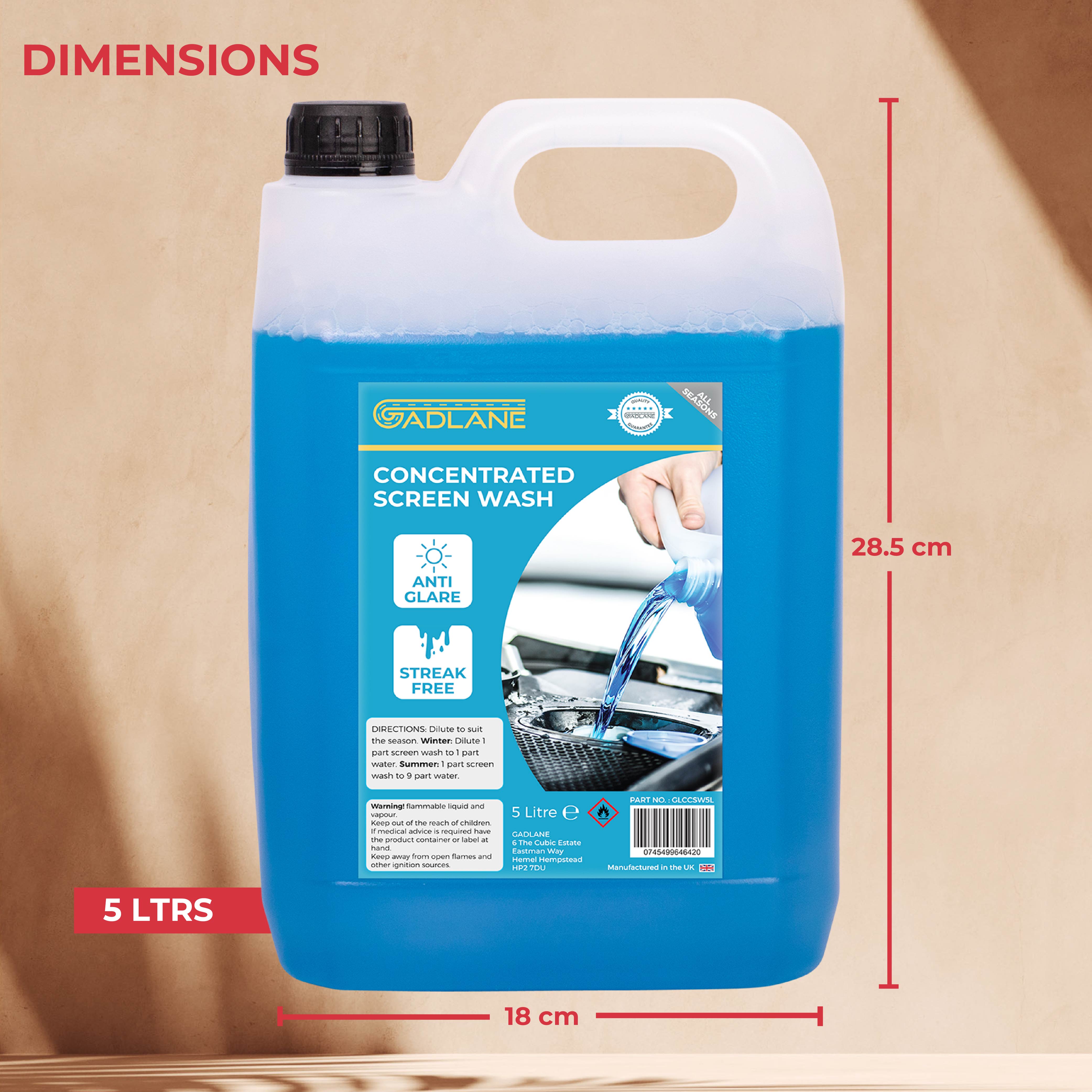 GADLANE CONCENTRATED SCREEN WASH - 5 LITRE - 2 PACK