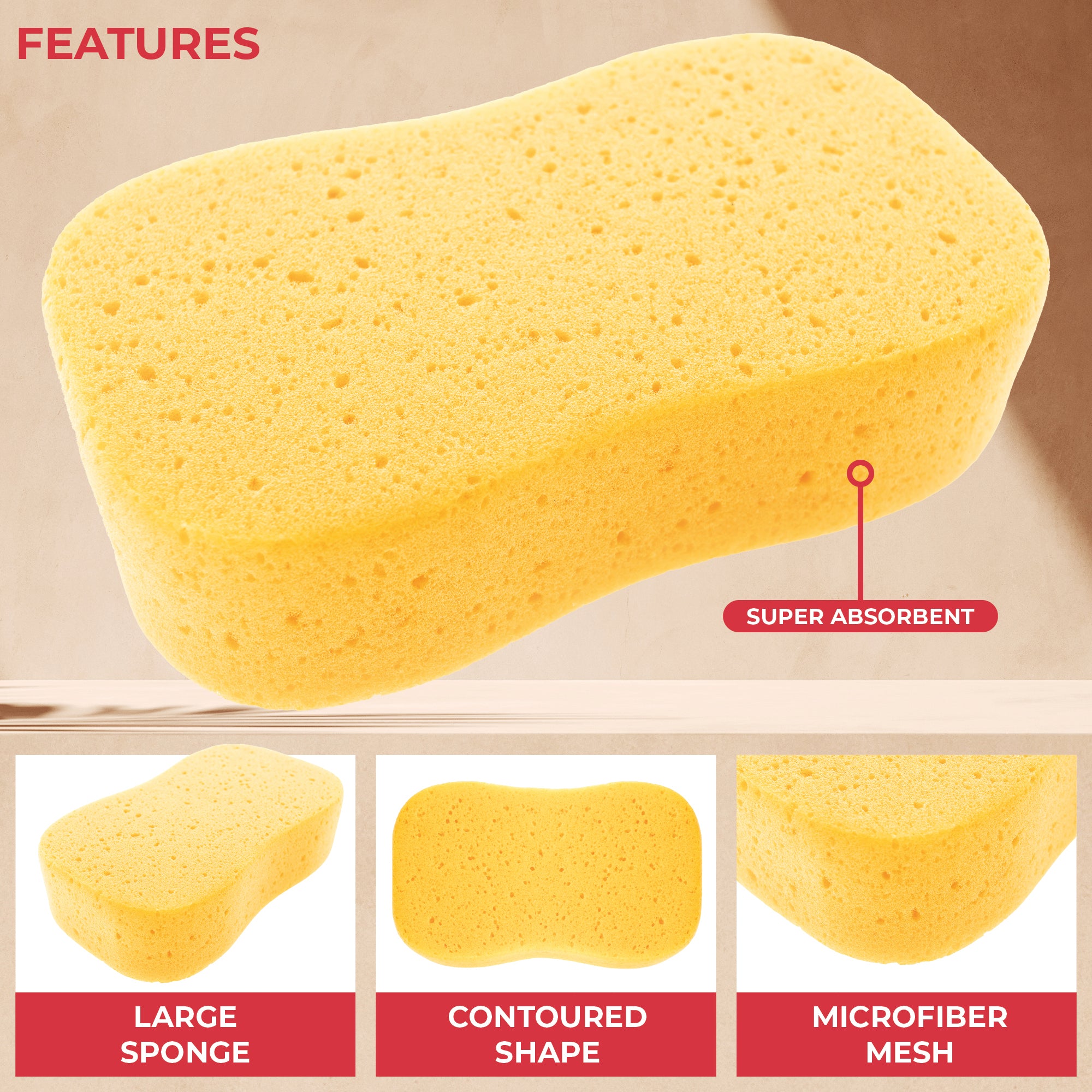 GADLANE JUMBO CAR WASH SPONGE - PACK OF 3