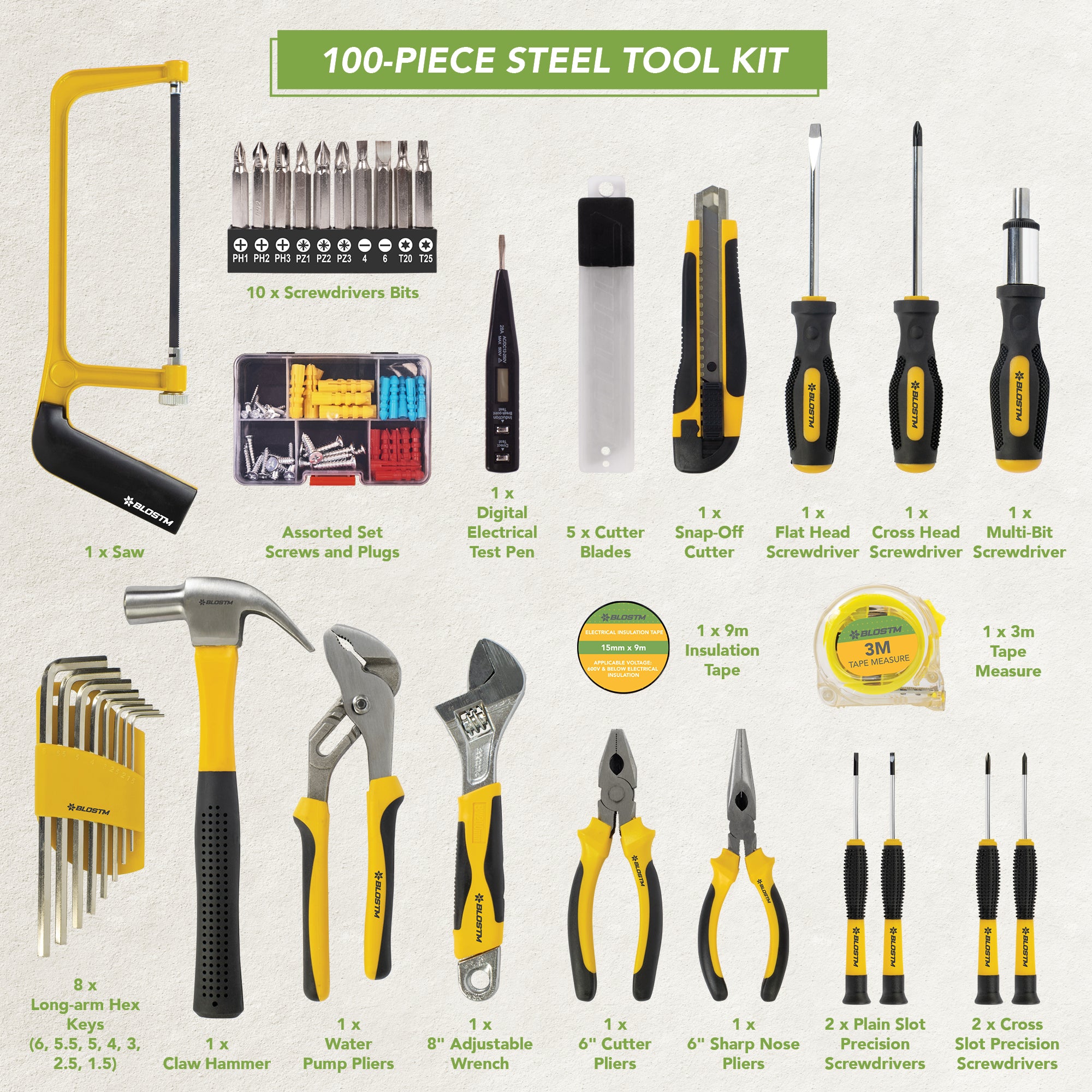 BLOSTM TOOL KIT 100 PIECE