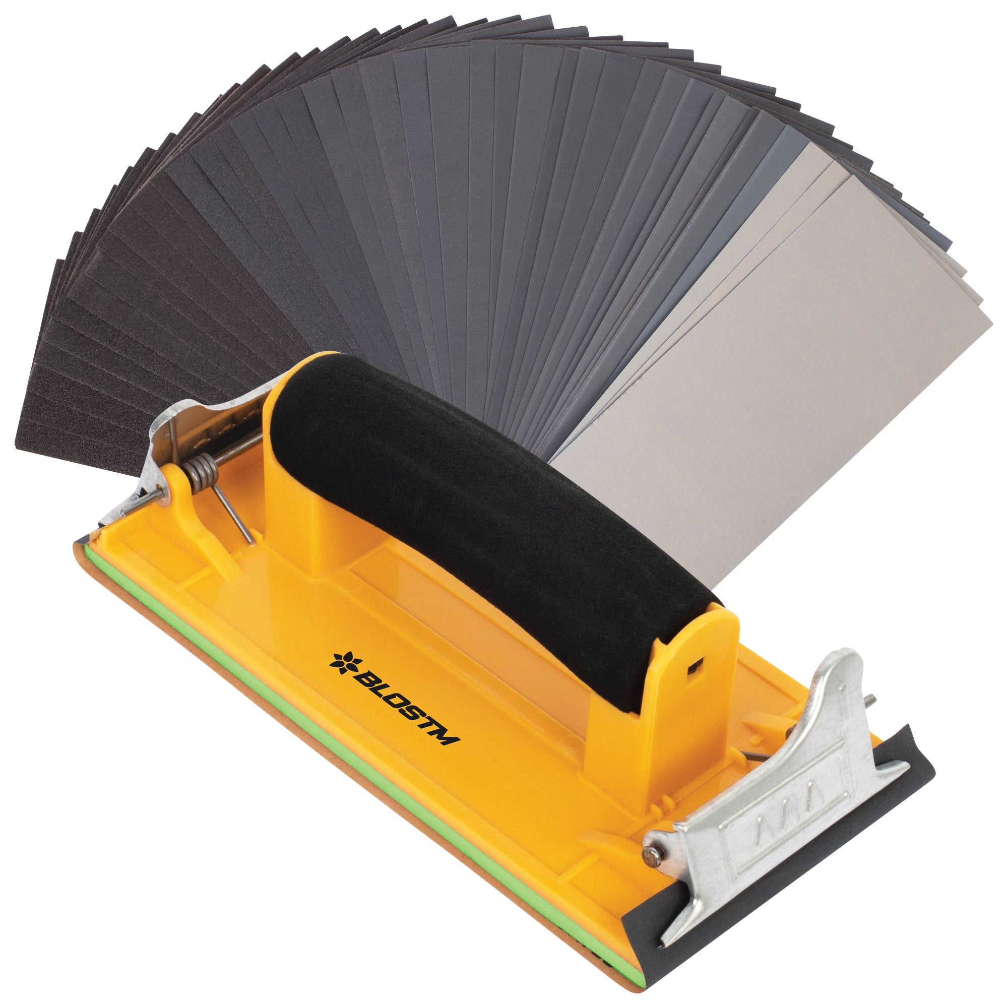 BLOSTM ASSORTED 48 PIECES SANDPAPER WITH SANDING BLOCK SANDER