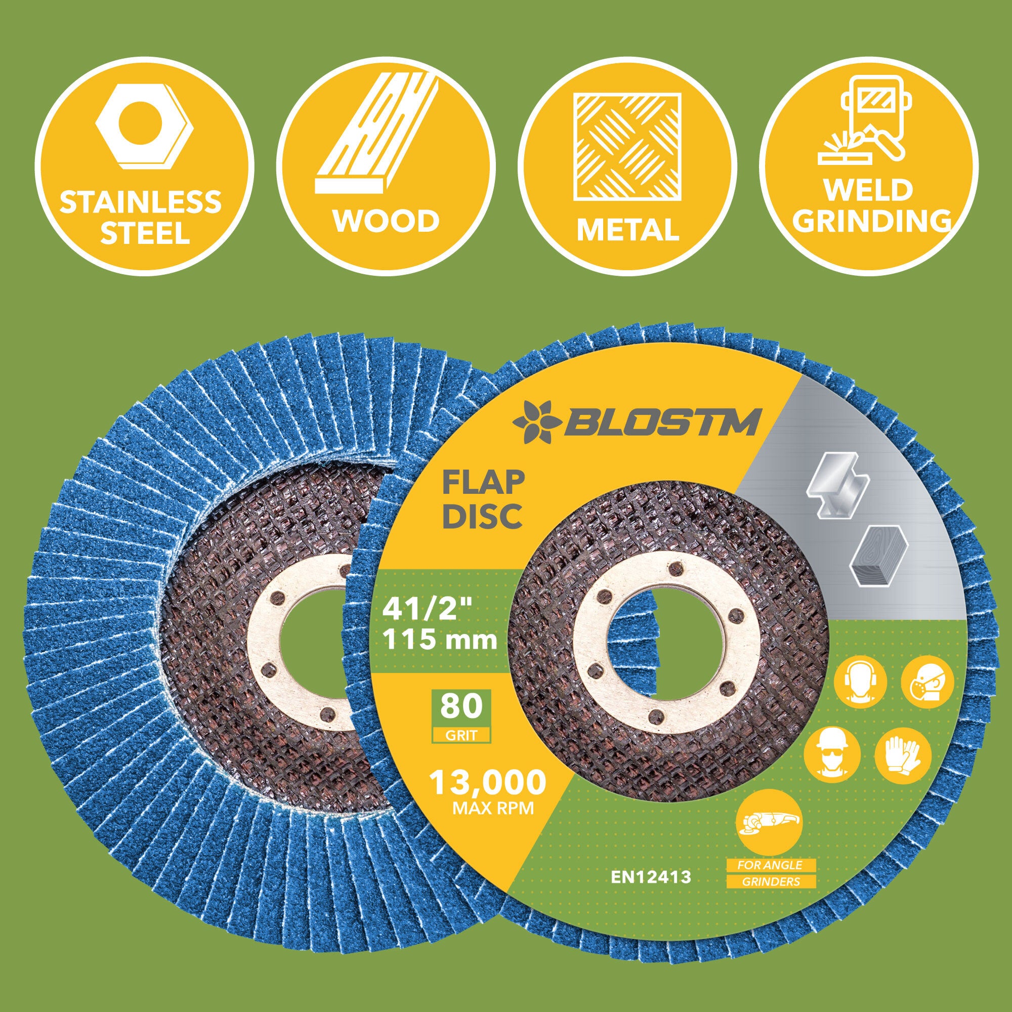 BLOSTM FLAP DISCS - PACK OF 10