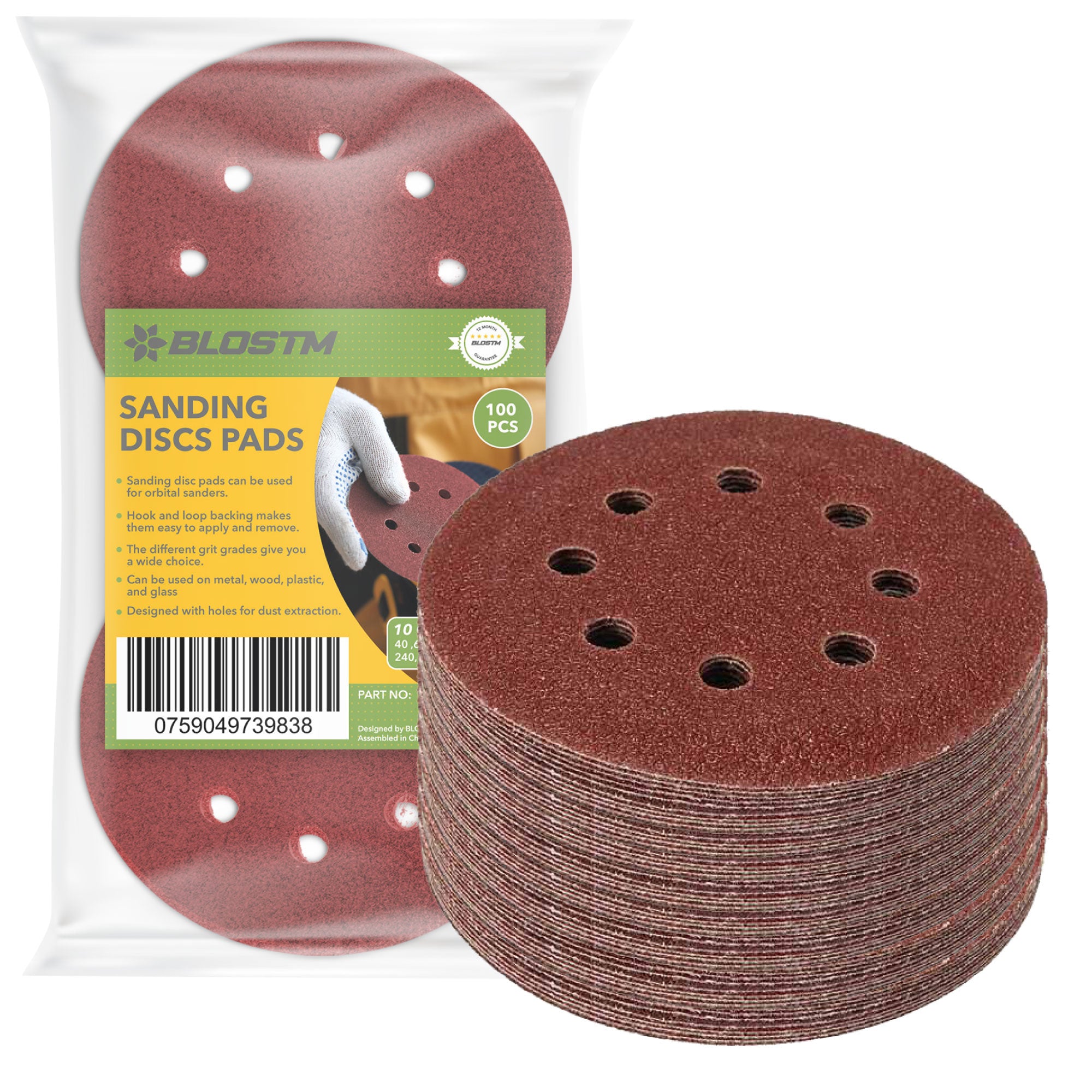 BLOSTM SANDING DISCS PADS 100PCS