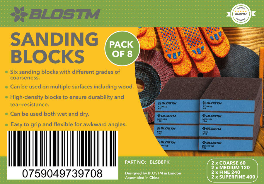 BLOSTM SANDING BLOCKS - 8 PACK