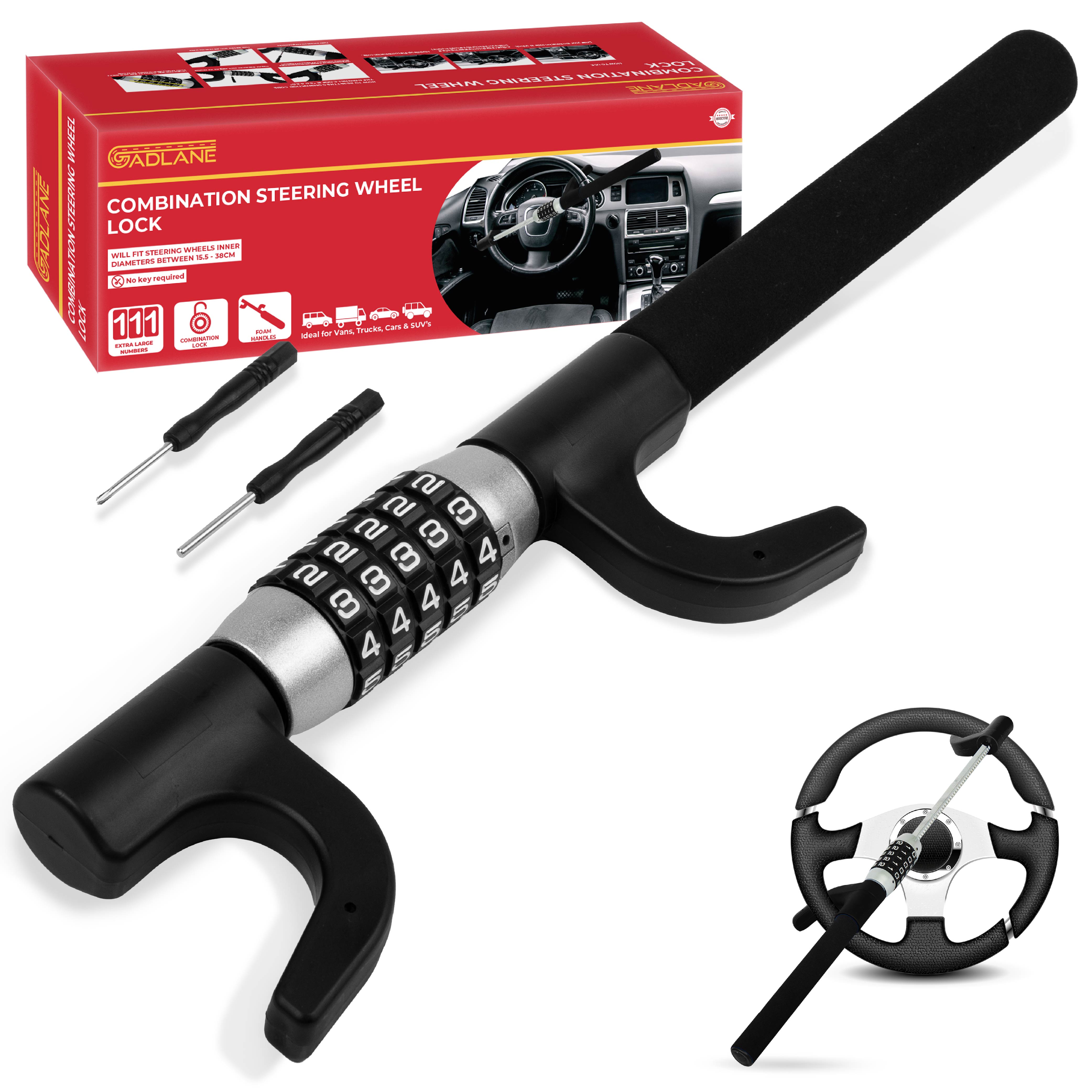 GADLANE COMBINATION STEERING WHEEL LOCK