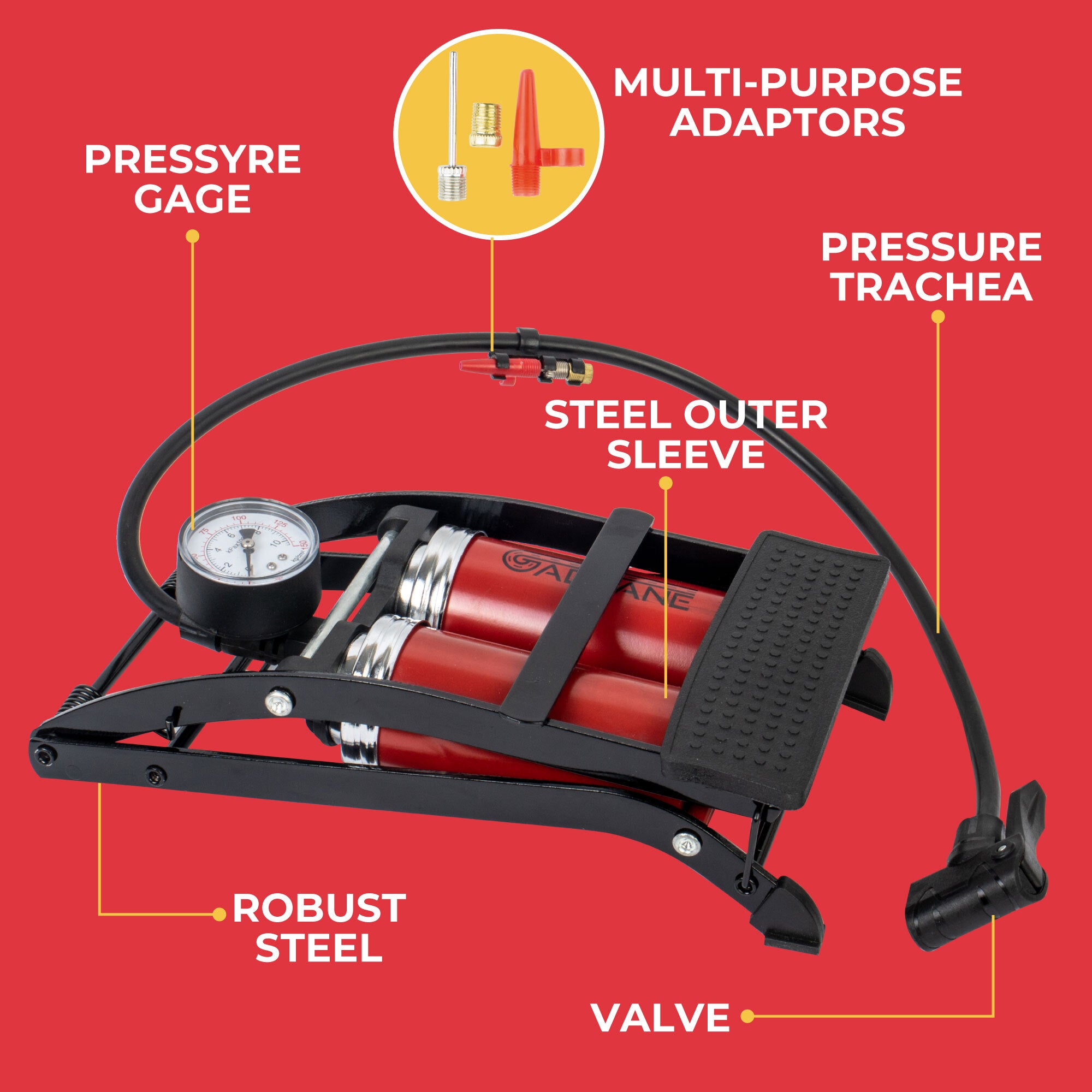 GADLANE DOUBLE CYLINDER FOOT PUMP