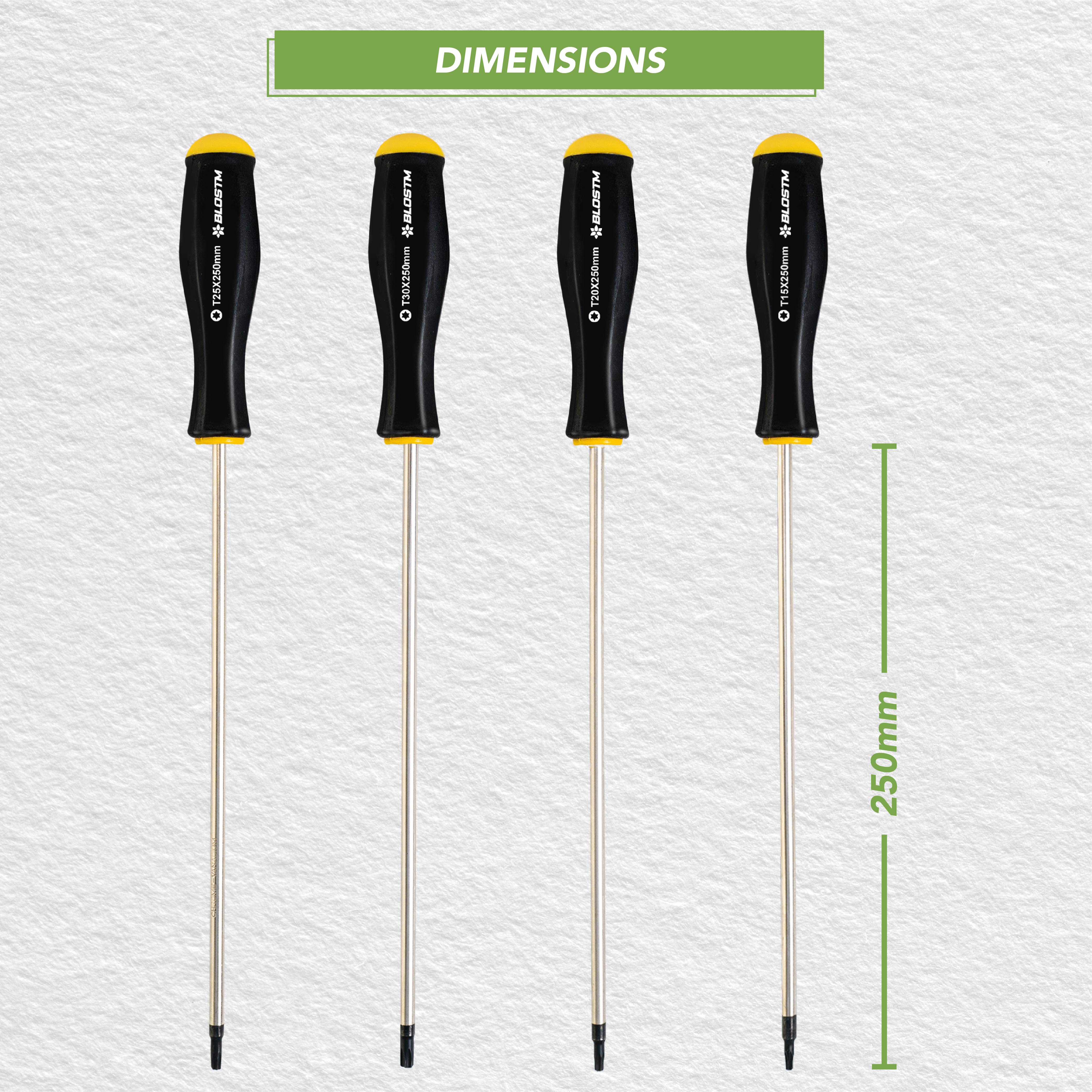 BLOSTM EXTRA LONG STAR SCREWDRIVER SET