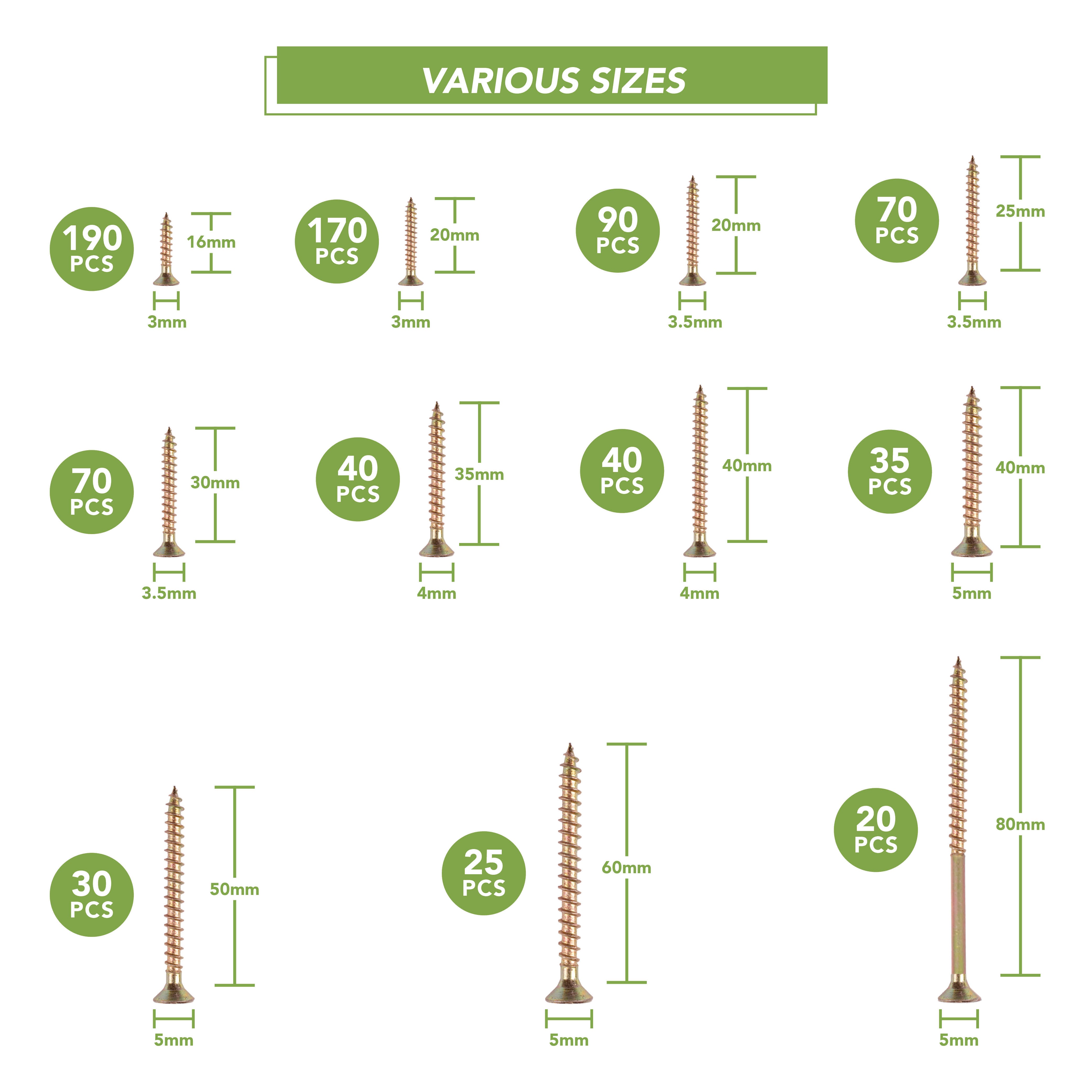 BLOSTM ASSORTED CHIPBOARD SCREWS