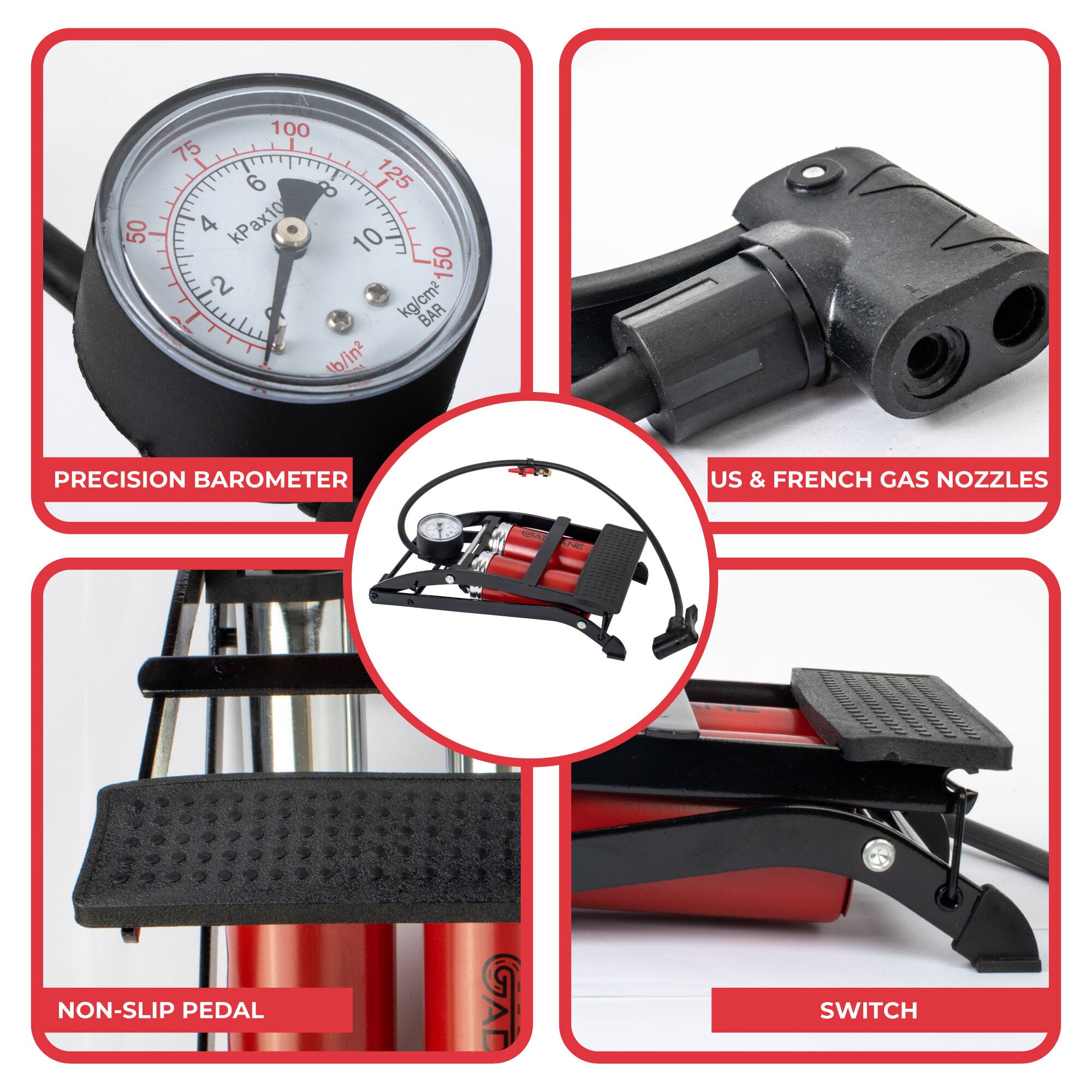 GADLANE DOUBLE CYLINDER FOOT PUMP