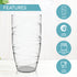 HEFTMAN CLEAR SWIRL ACRYLIC TUMBLERS - SET OF 4