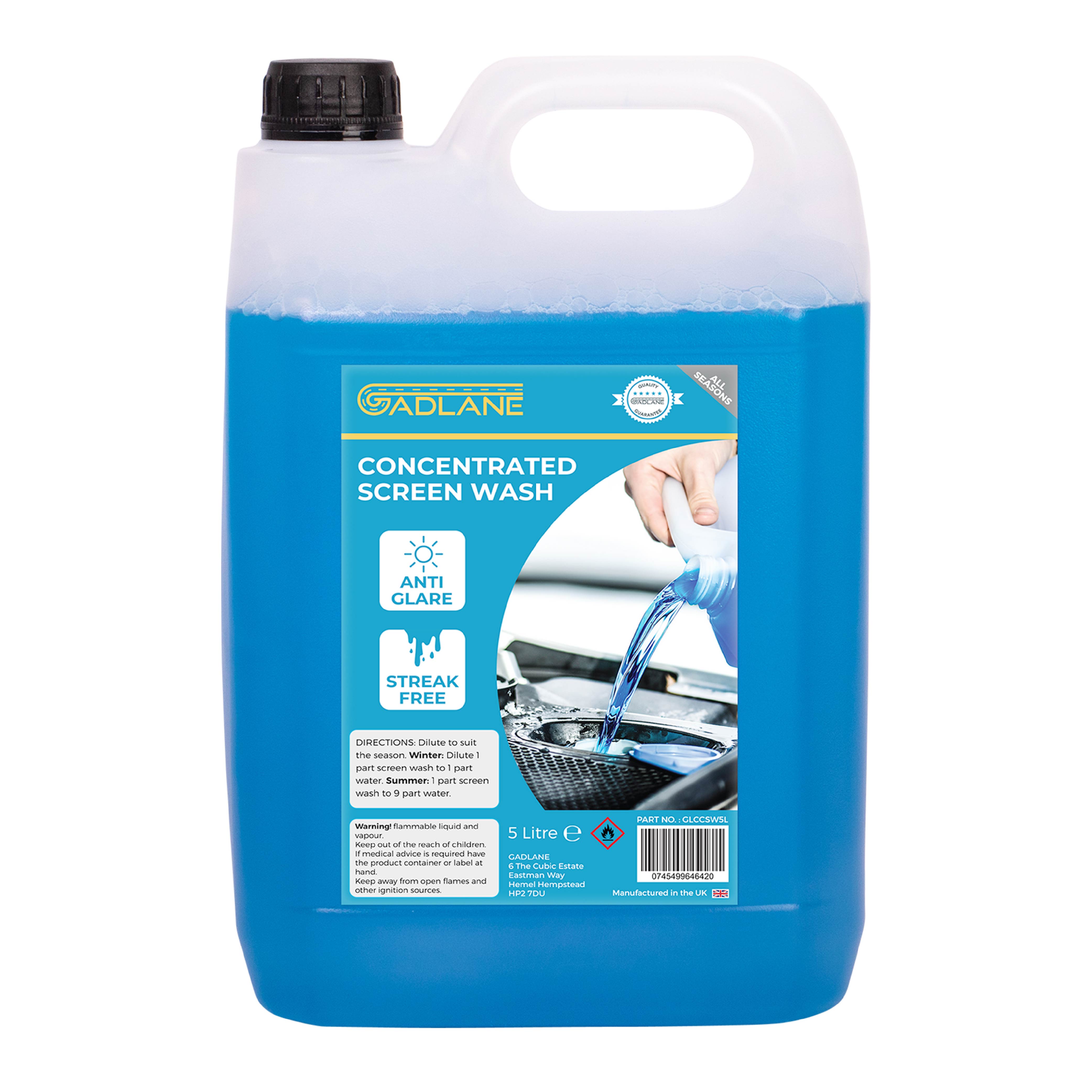 GADLANE CONCENTRATED SCREEN WASH - 5 LITRE